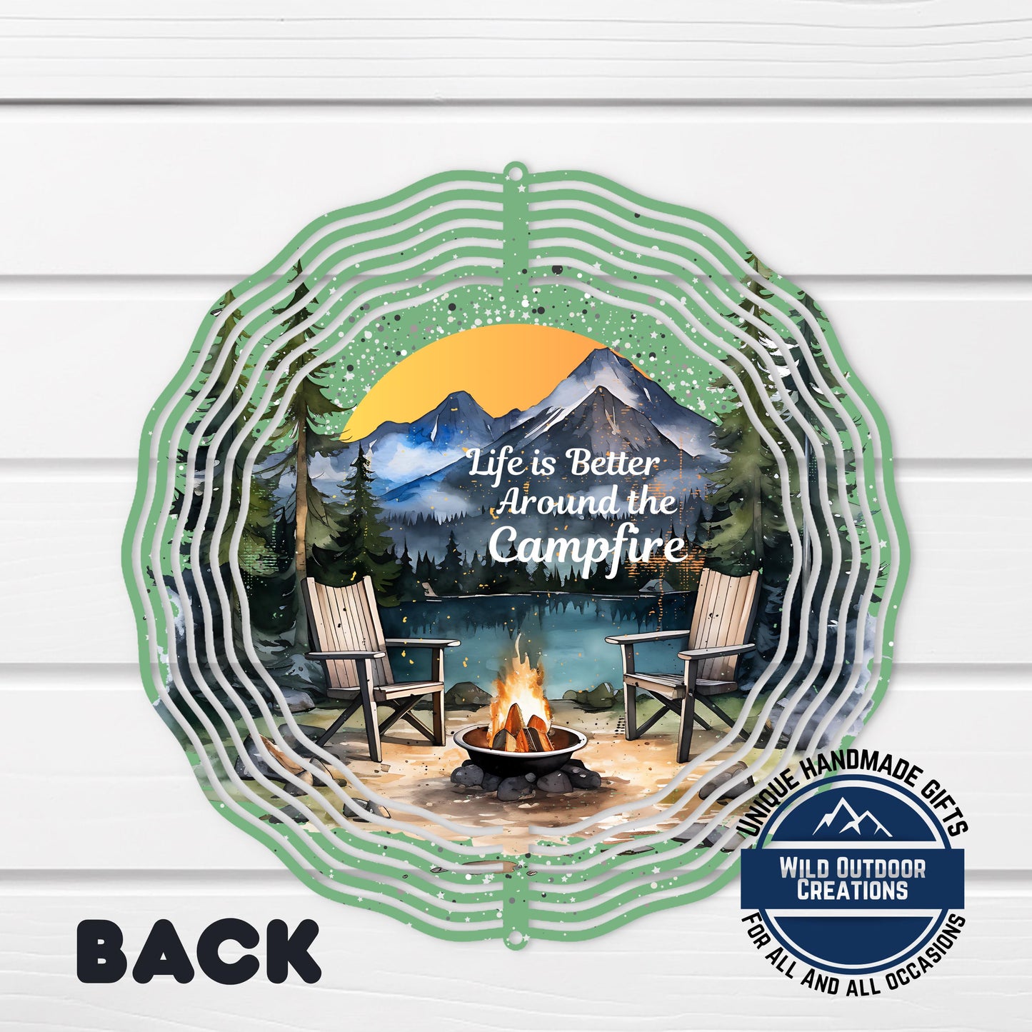 Campfire Wind Spinner – Outdoor Garden Decor | Aluminum Double-Sided Design