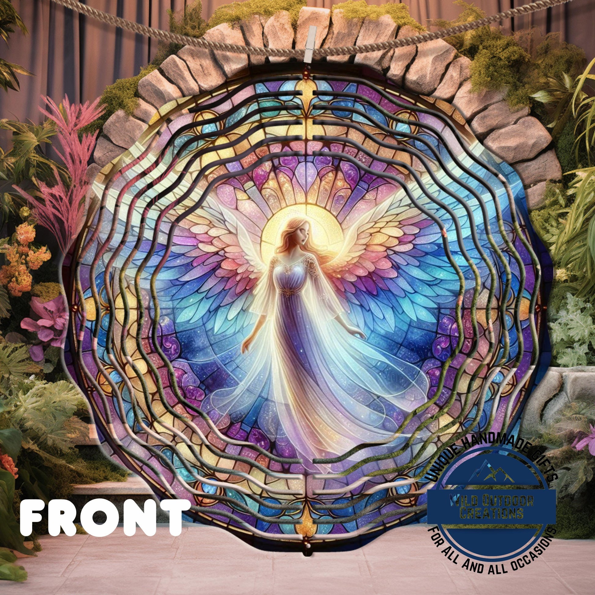 Angel Wind Spinner – Pastel Garden Decor | Unique Mother's Day Gift, Outdoor Art - gift presentation view