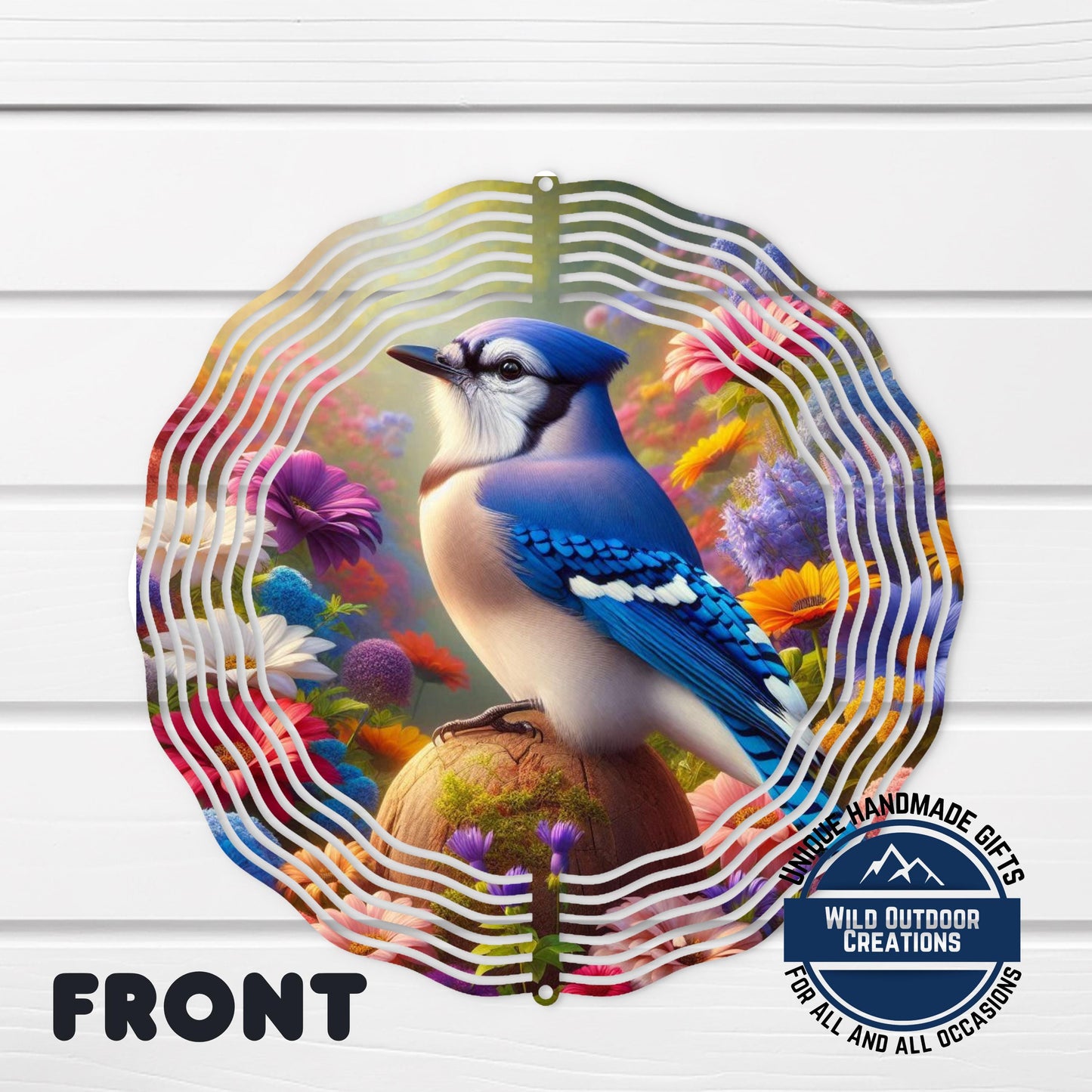 Blue Jay Wind Spinner – 10 Inch Outdoor Wind Spinner with 360 Swivel Hook - scale and size reference