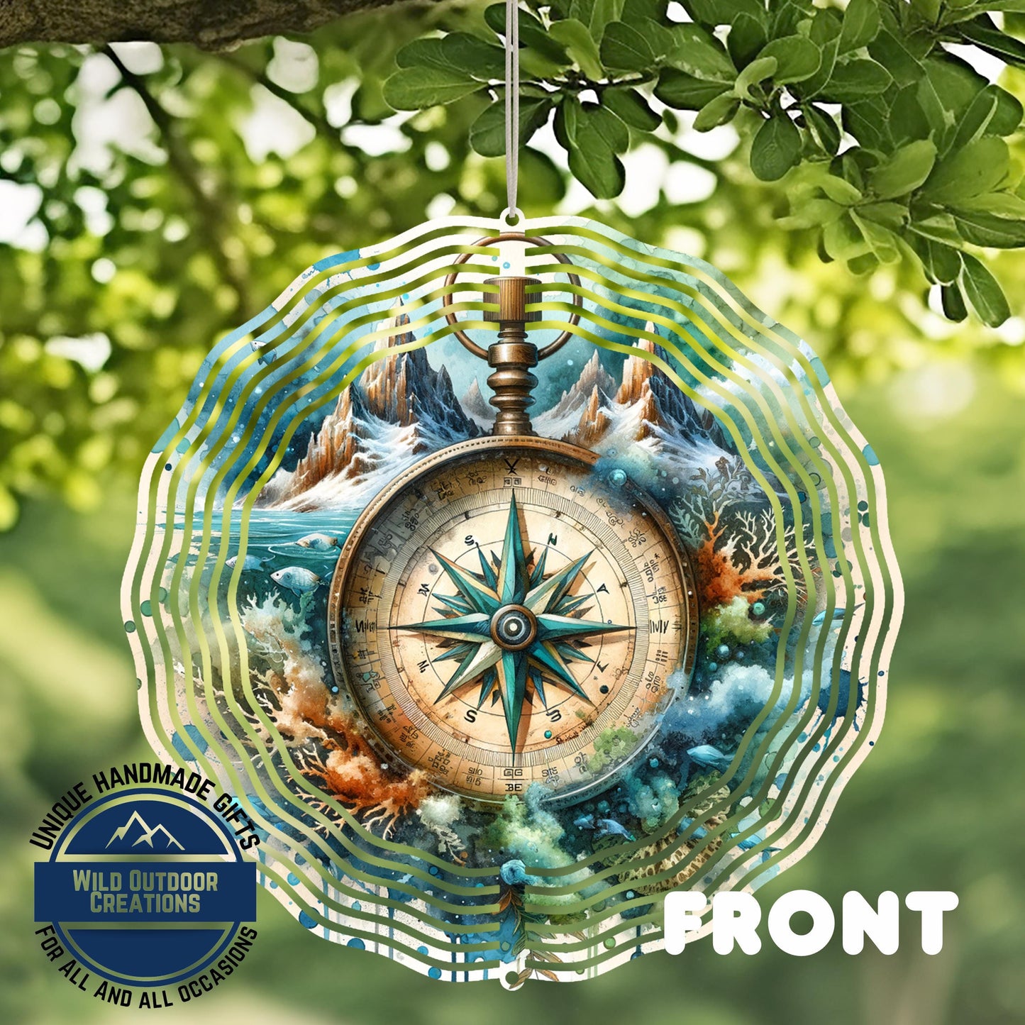 Compass Wind Spinner - Nautical Adventure Garden Decor | Aluminum Outdoor Spinner