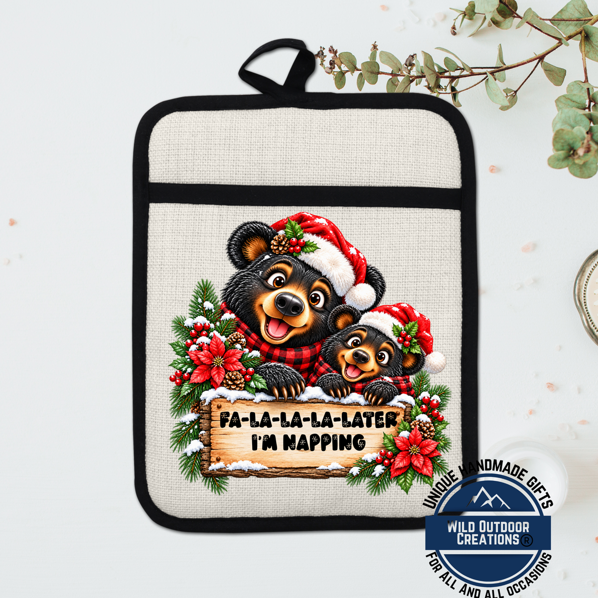 a bag with a picture of two bears on it