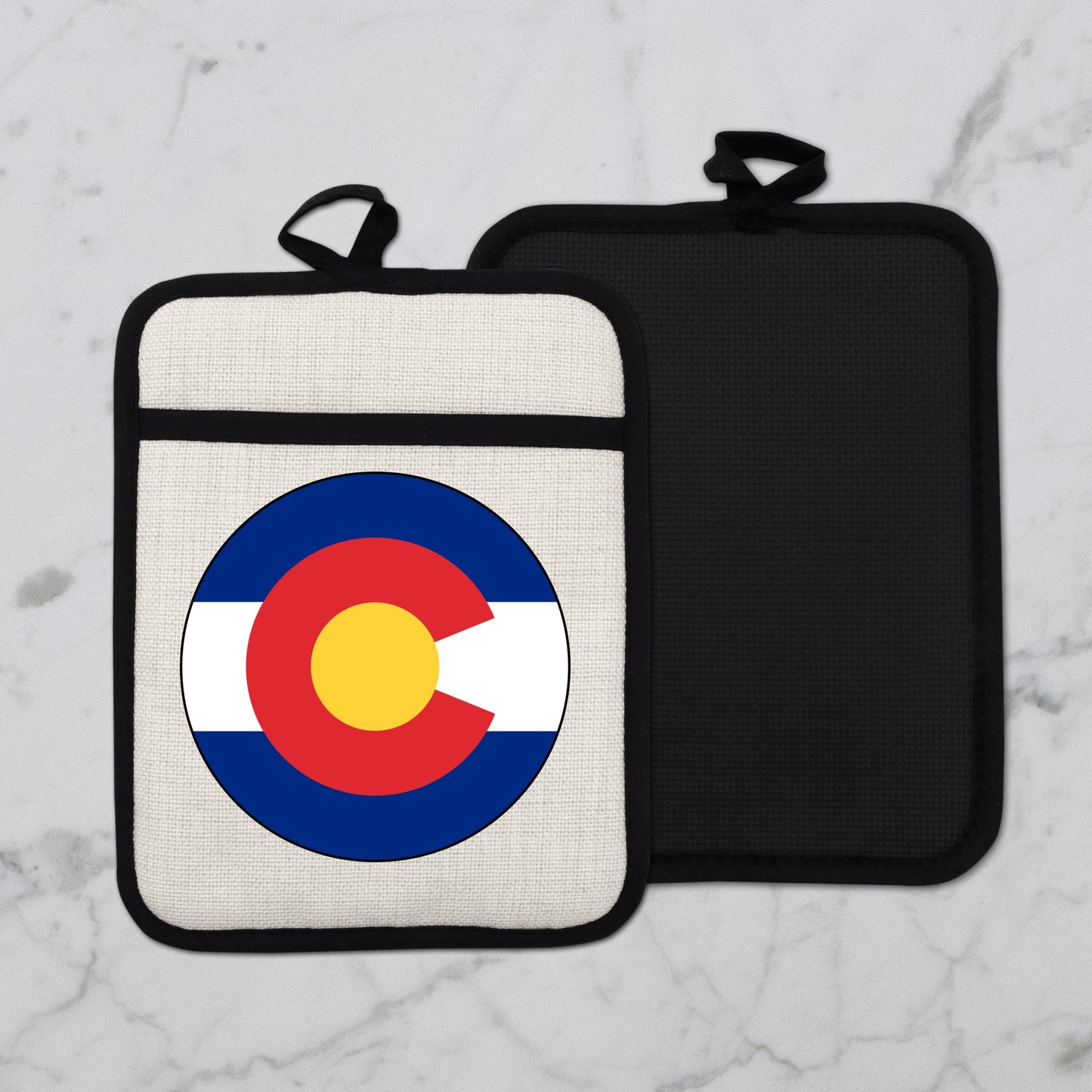 Colorado State Flag Pot Holder – Durable Linen & Silicone Kitchen Grip 9x7 Inches - additional product photo 12