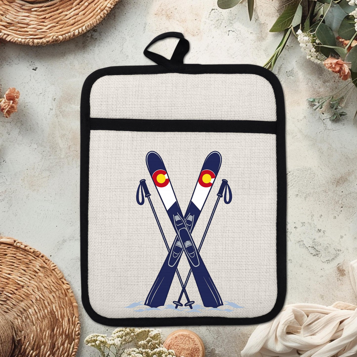 Ski Oven Mitt – Heat Resistant Silicone Pot Holder With Loop | Colorado Kitchen Decor - additional product photo 18