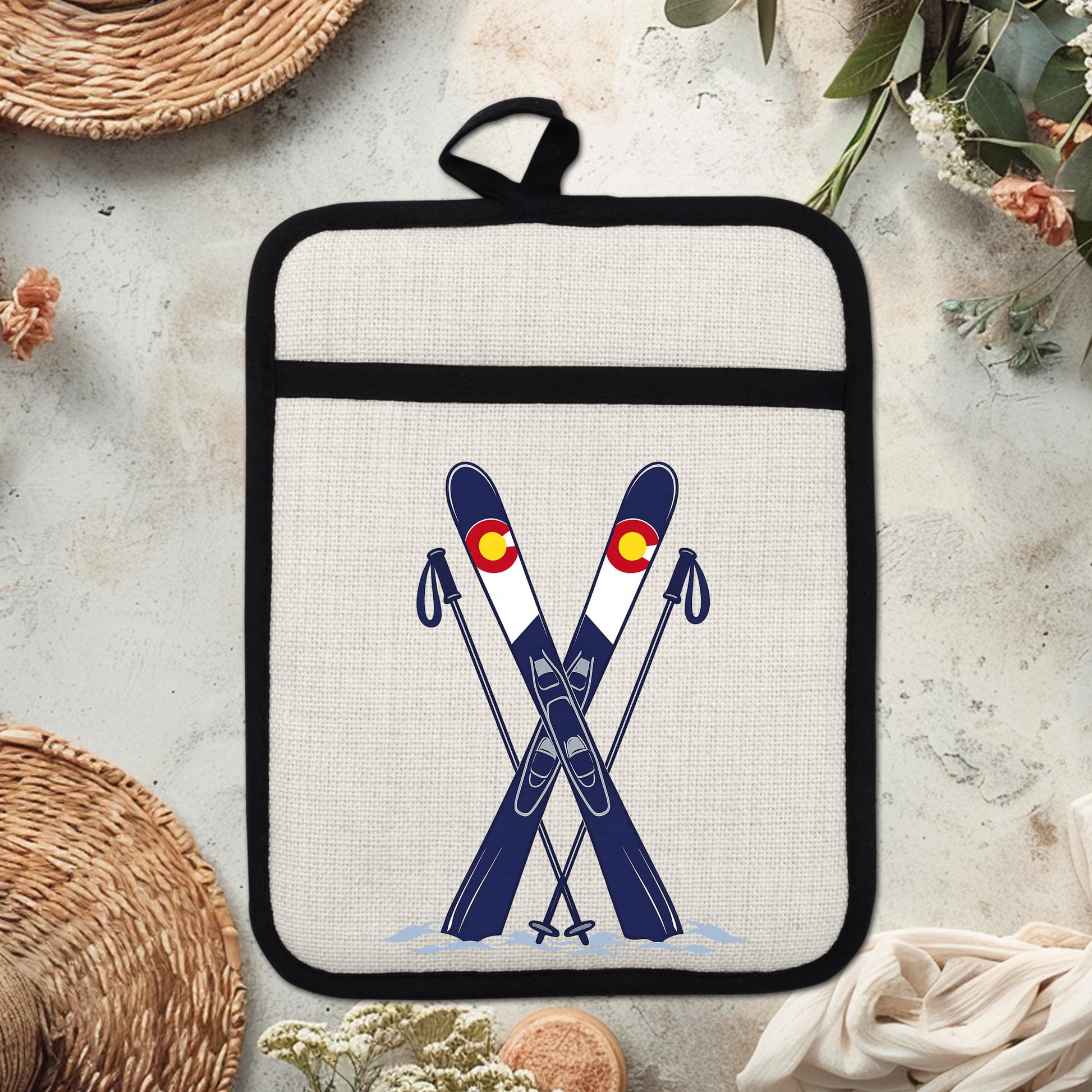 Ski Oven Mitt – Heat Resistant Silicone Pot Holder With Loop | Colorado Kitchen Decor - additional product photo 18