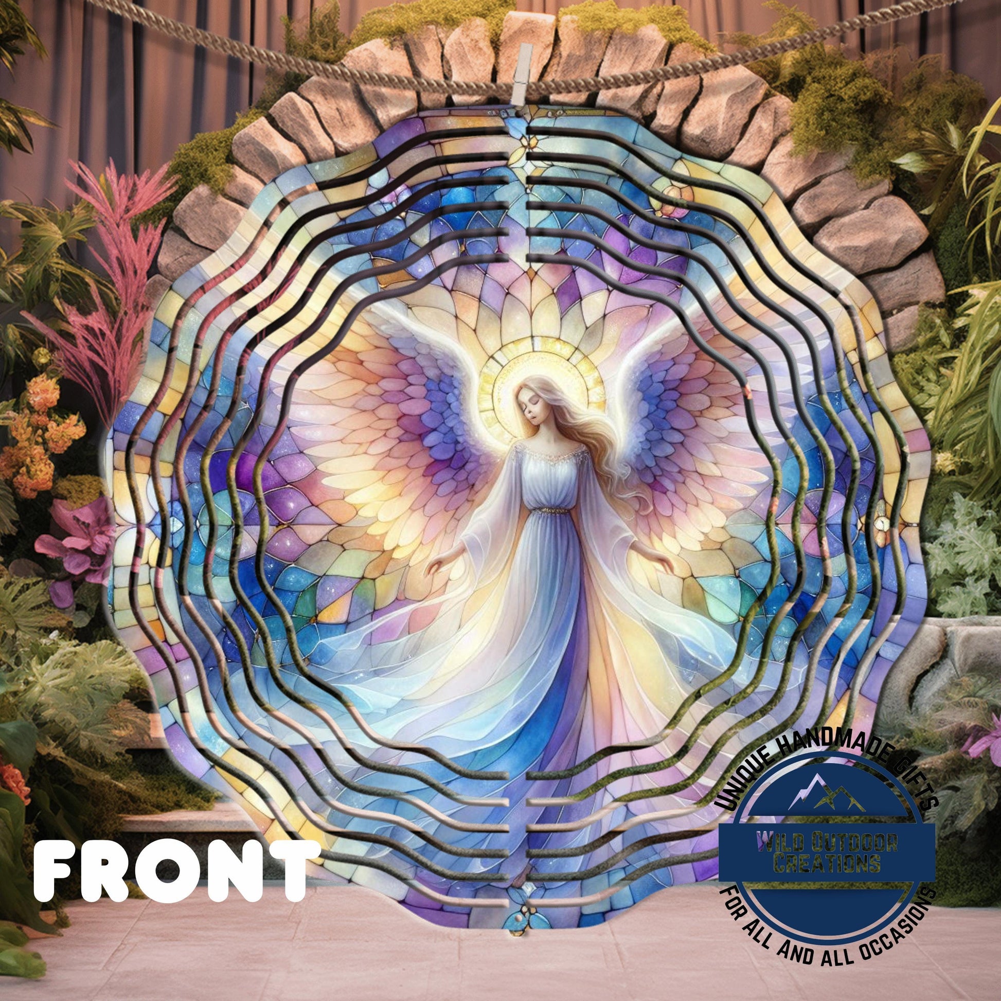 Angel Wind Spinner – 10 Inch Pastel Aluminum Garden Decor with 360° Swivel - gift presentation view