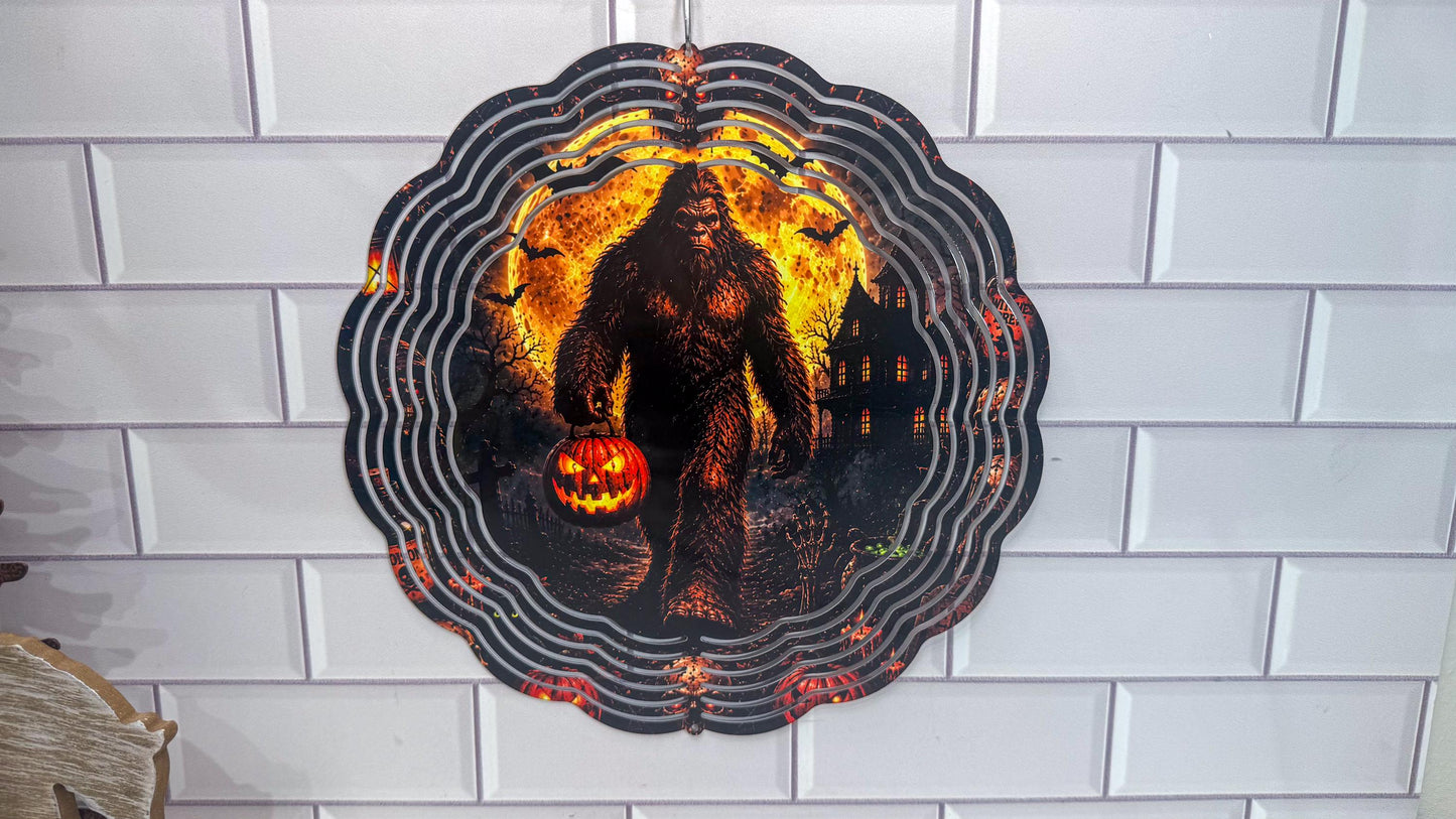 Big Foot Halloween Wind Spinner, Scary Porch Decor, 360 Swivel