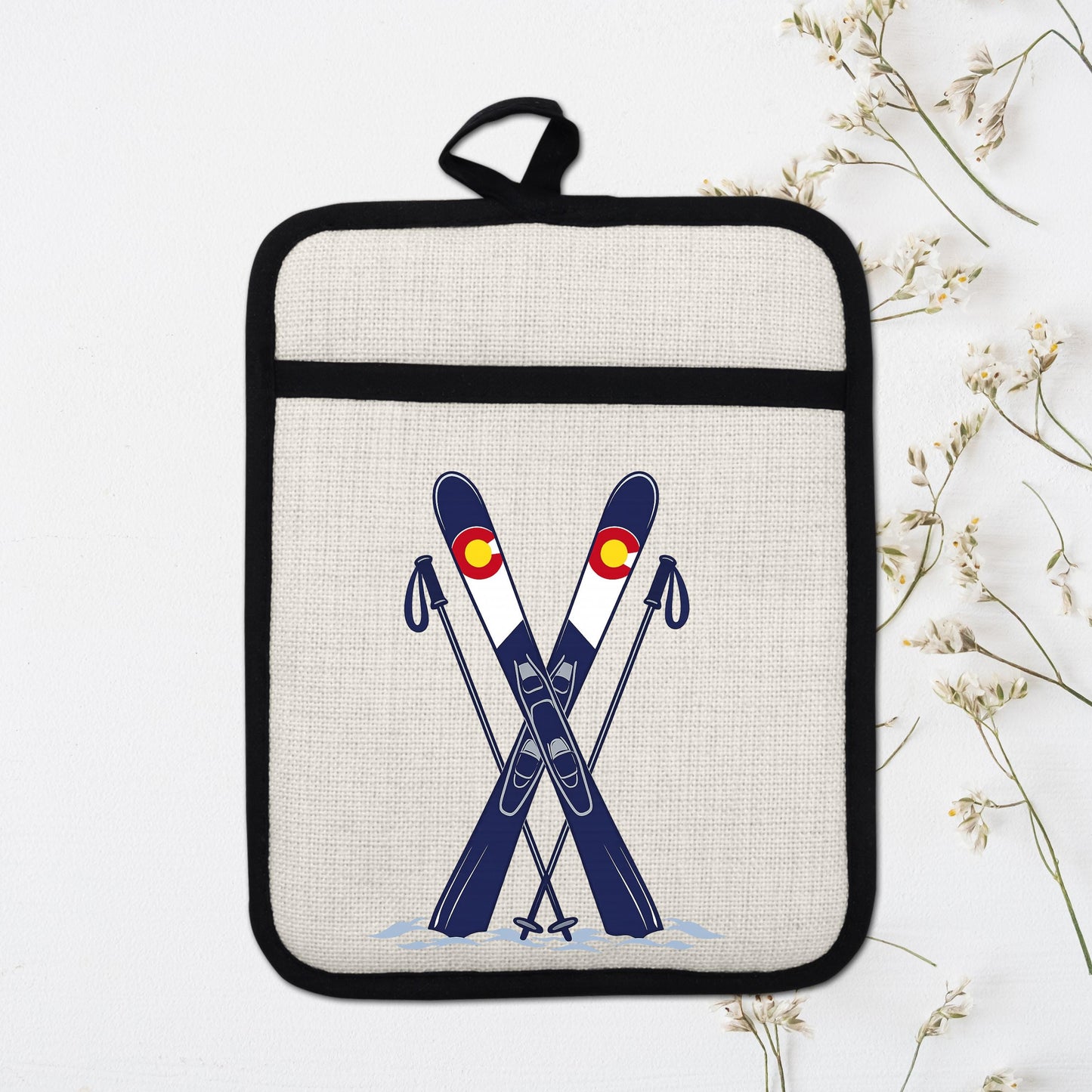 Ski Oven Mitt – Heat Resistant Silicone Pot Holder With Loop | Colorado Kitchen Decor - additional product photo 16