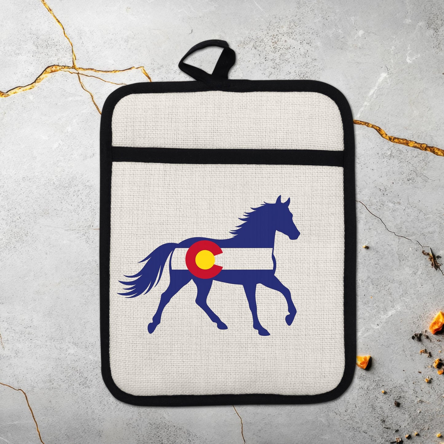Horse Oven Mitt - Colorado Pot Holder With Silicone Back & Linen Front, Heat Resistant - additional product photo 18