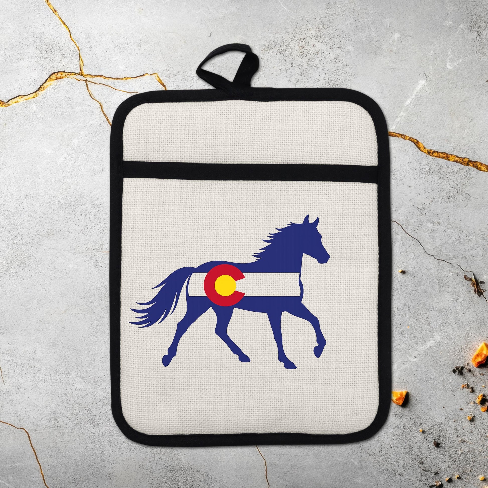 Horse Oven Mitt - Colorado Pot Holder With Silicone Back & Linen Front, Heat Resistant - additional product photo 18