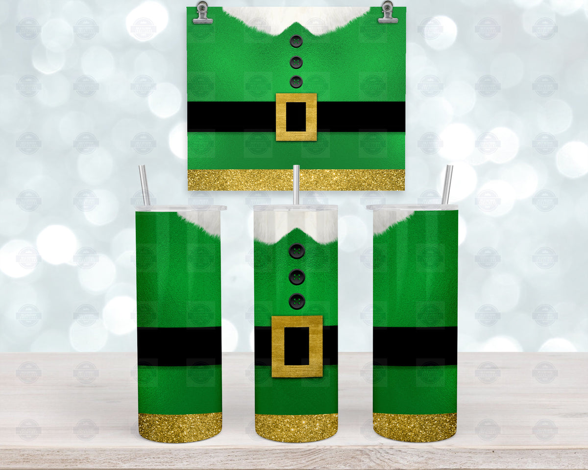 Elf Suit Tumbler, 20Oz Stainless Steel Cup, Clear Lid, Reusable Straw