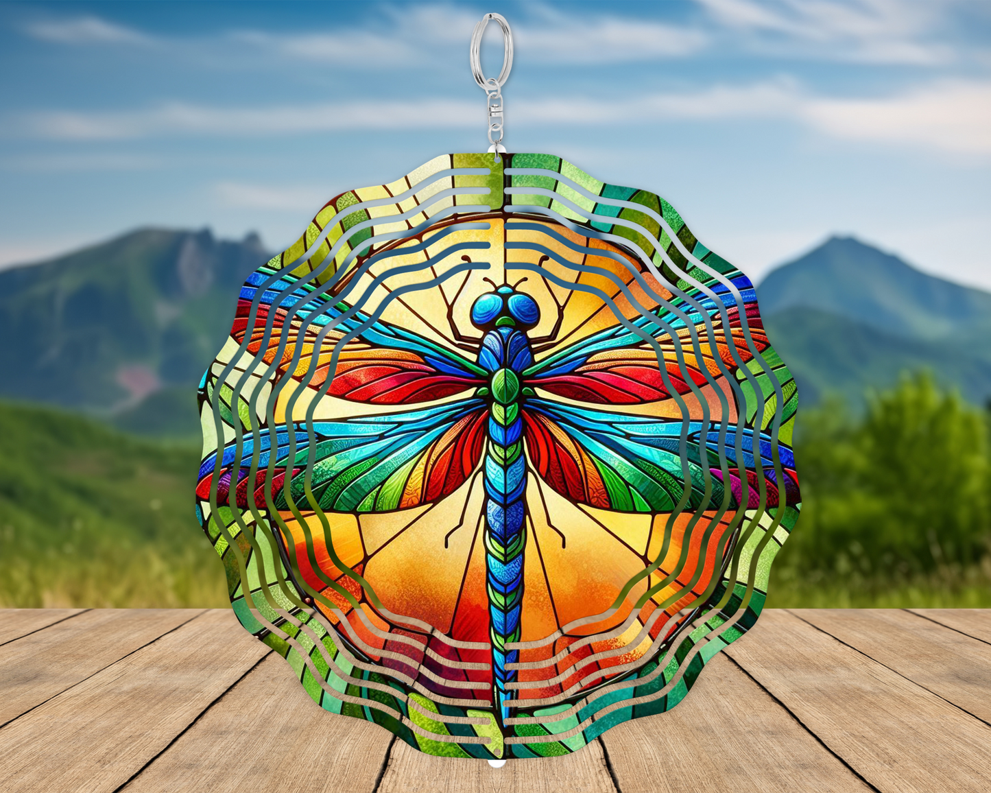 Double-Sided Dragonfly Wind Spinner - Unique Metal Yard Art for Mothers Day  Housewarming Gifts