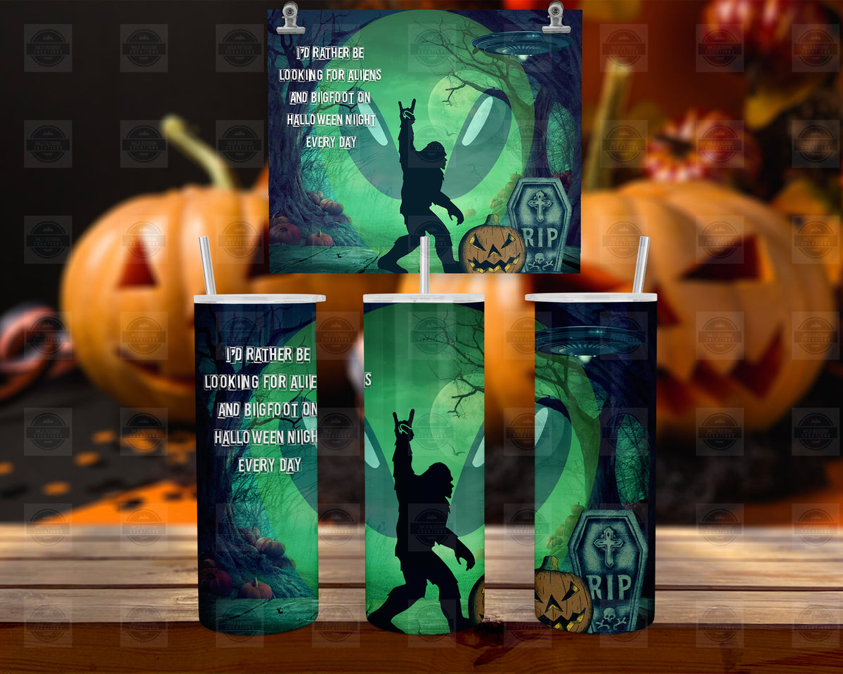 Bigfoot Hunter Tumbler, Cryptidcore Halloween Cup | Stainless 20Oz
