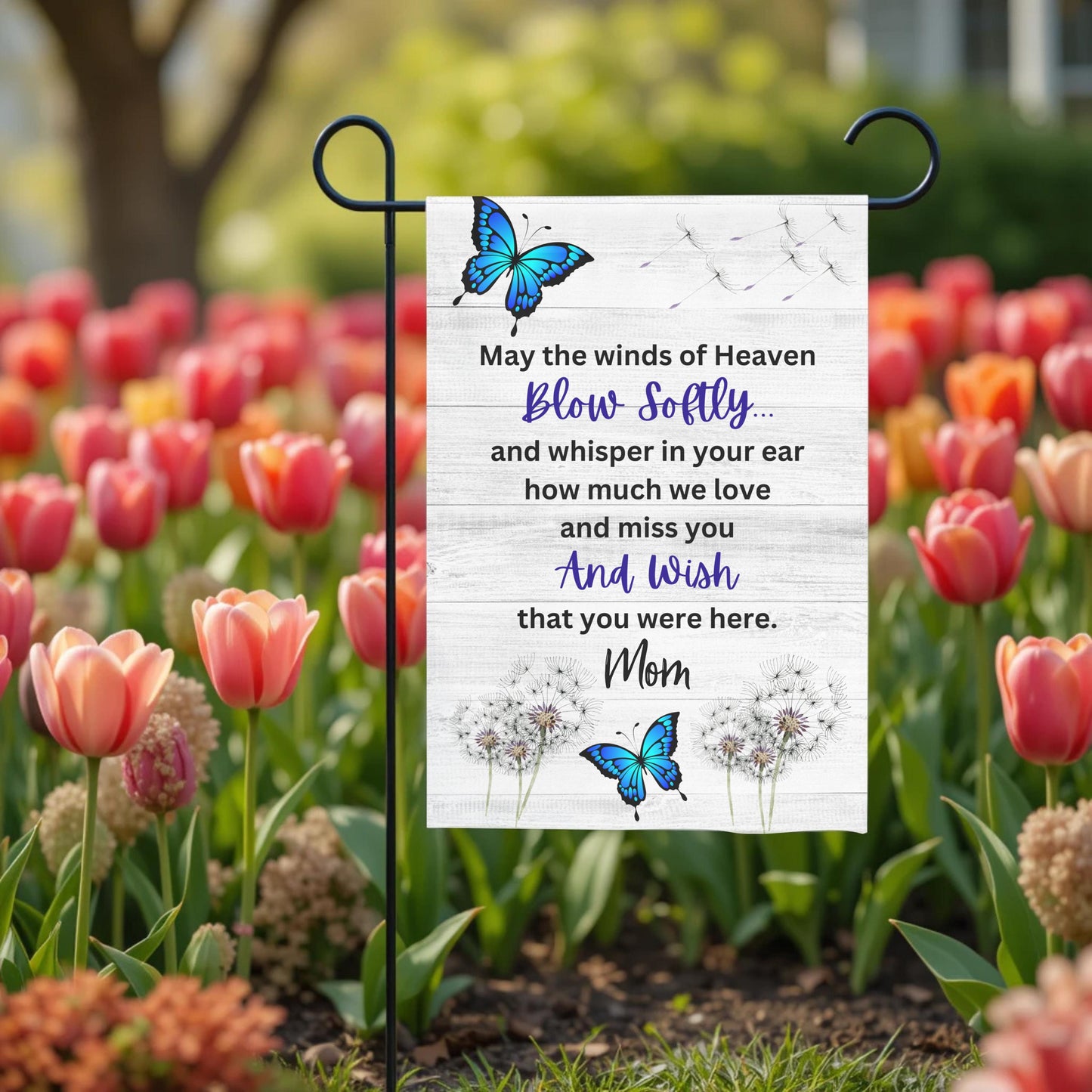 Memorial Garden Flag – Personalized Butterfly Sympathy Outdoor Garden Remembrance Flag 12x18 - outdoor setting
