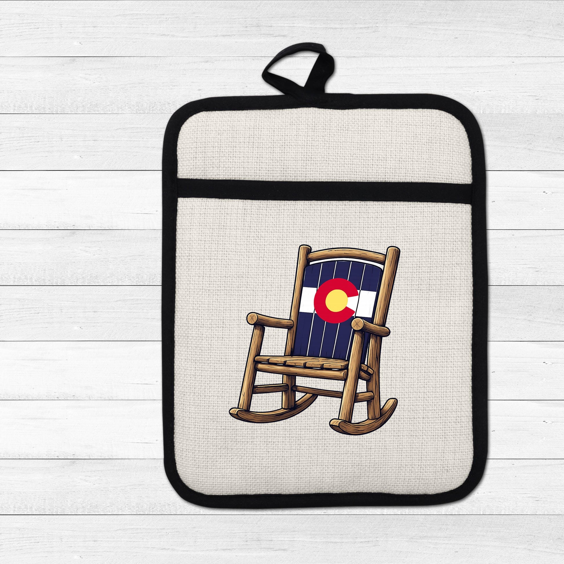Colorado Kitchen Pot Holder - Silicone Trivet, Rustic Farmhouse Style Heat Resistant - gift presentation view