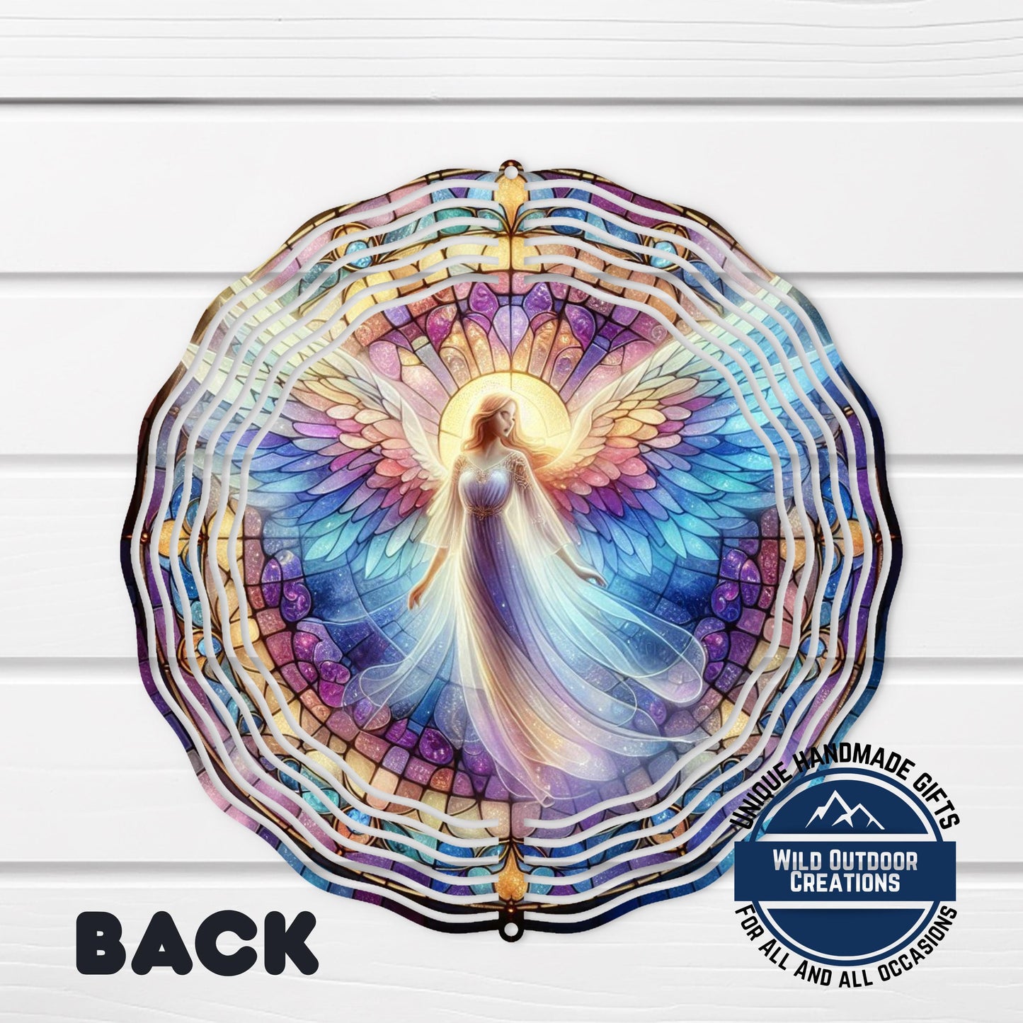 Angel Wind Spinner – Pastel Garden Decor | Unique Mother's Day Gift, Outdoor Art - close-up detail of design