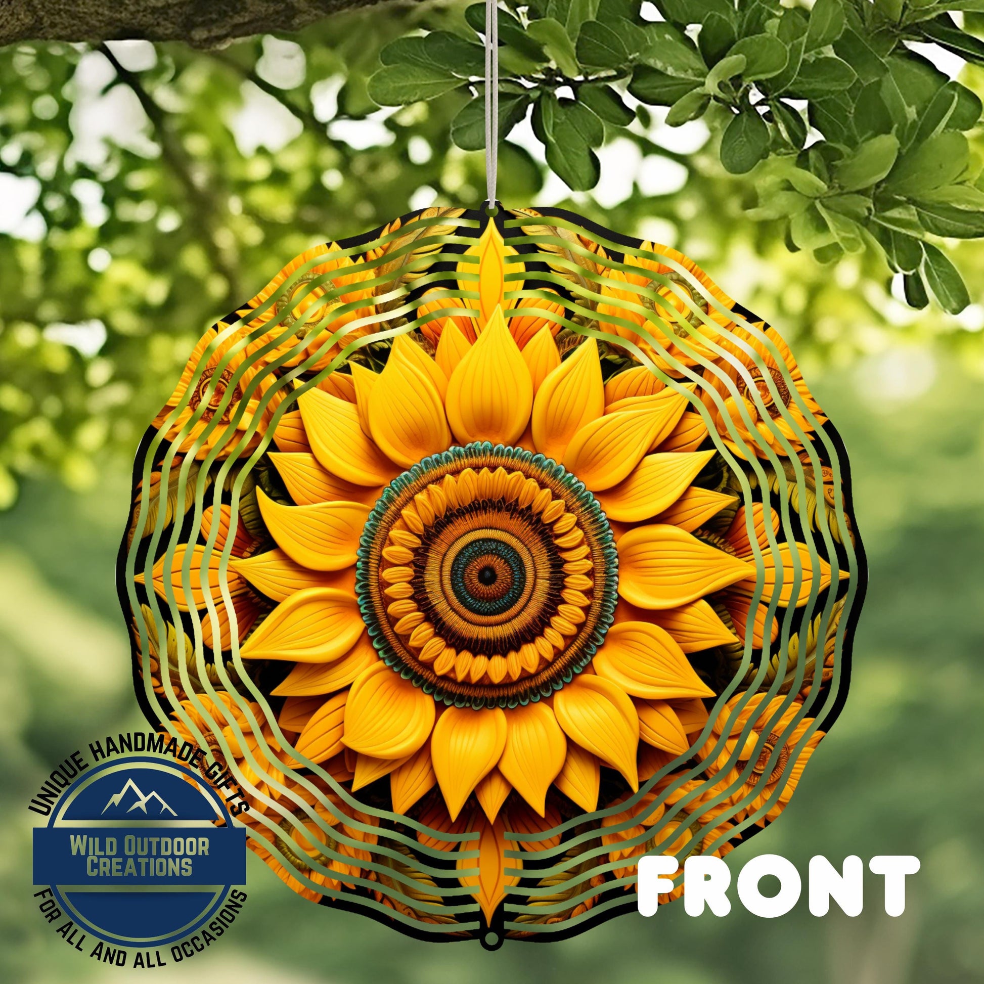 Sunflower Wind Spinner - 10 Inch Vibrant Floral Garden Art with 360° Swivel - additional angle