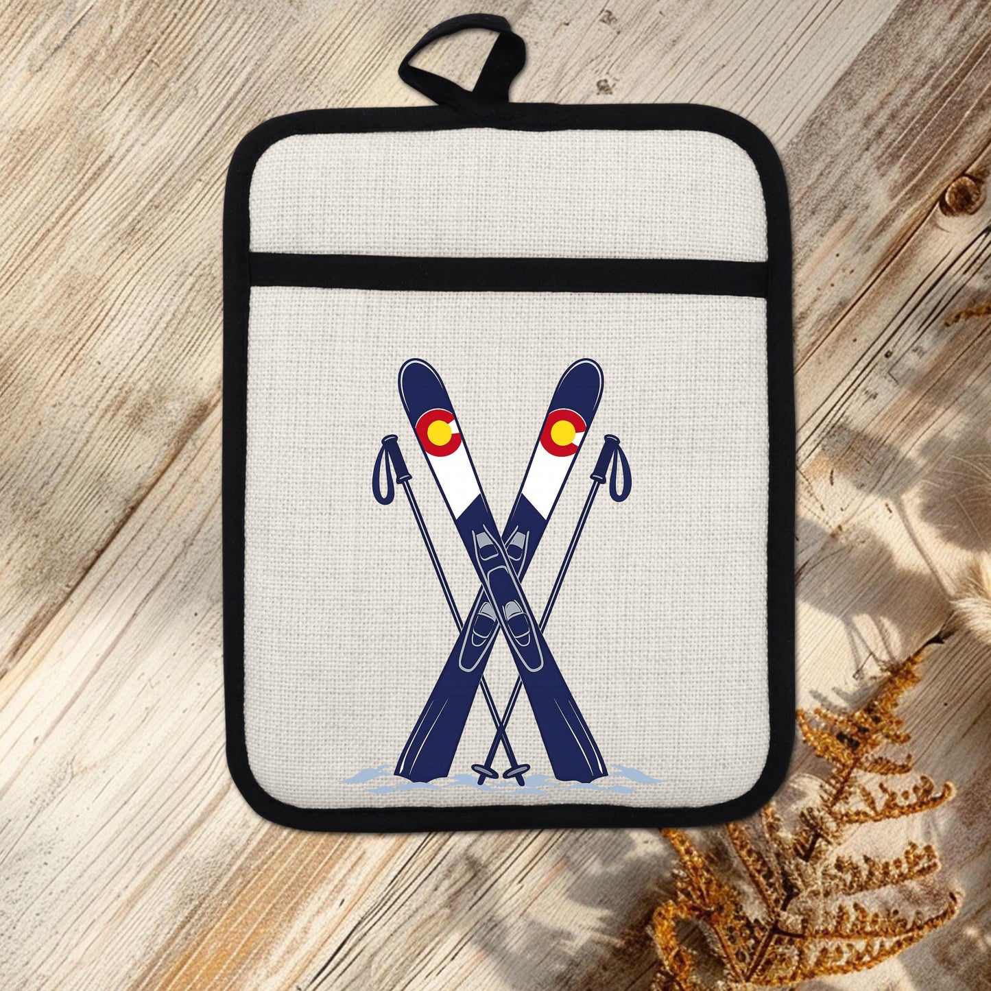Ski Oven Mitt – Heat Resistant Silicone Pot Holder With Loop | Colorado Kitchen Decor - additional angle