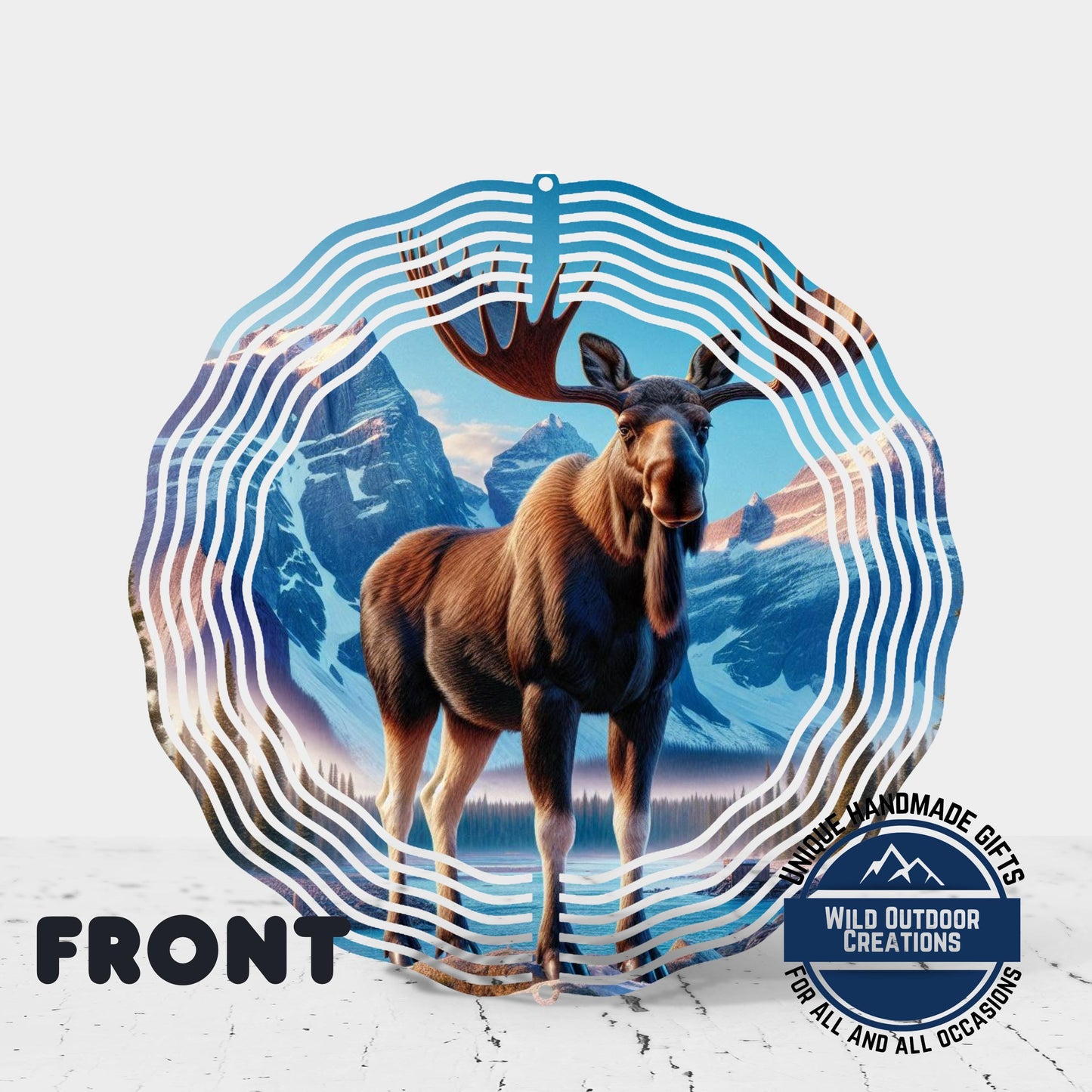 Moose Wind Spinner - 10 Inch Double-Sided Aluminum Rustic Cabin Decor - additional product photo 11