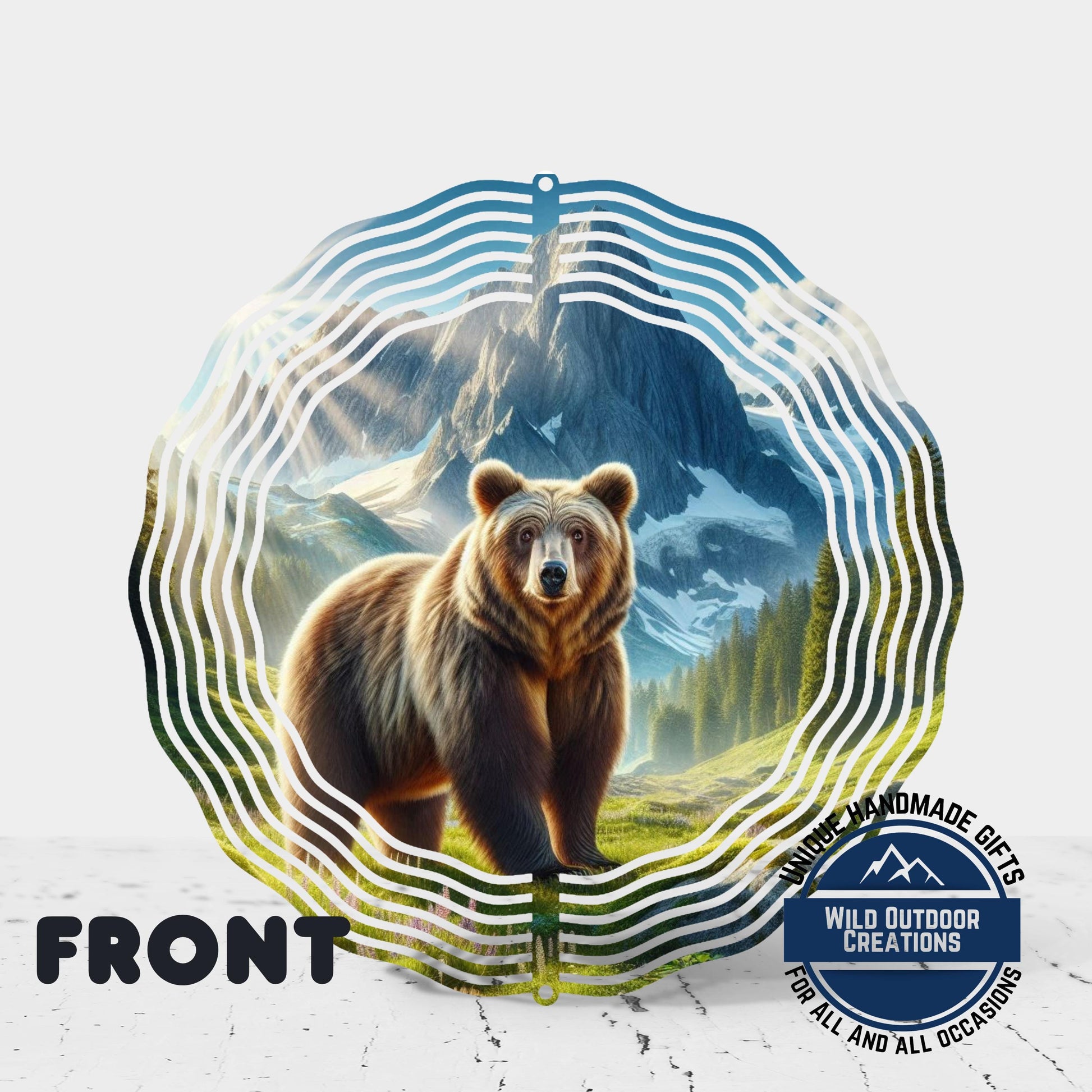Bear Mountain Wind Spinner - Outdoor Wind Spinner, Double Sided Aluminum Garden Decor 10 Inch - additional product photo 11