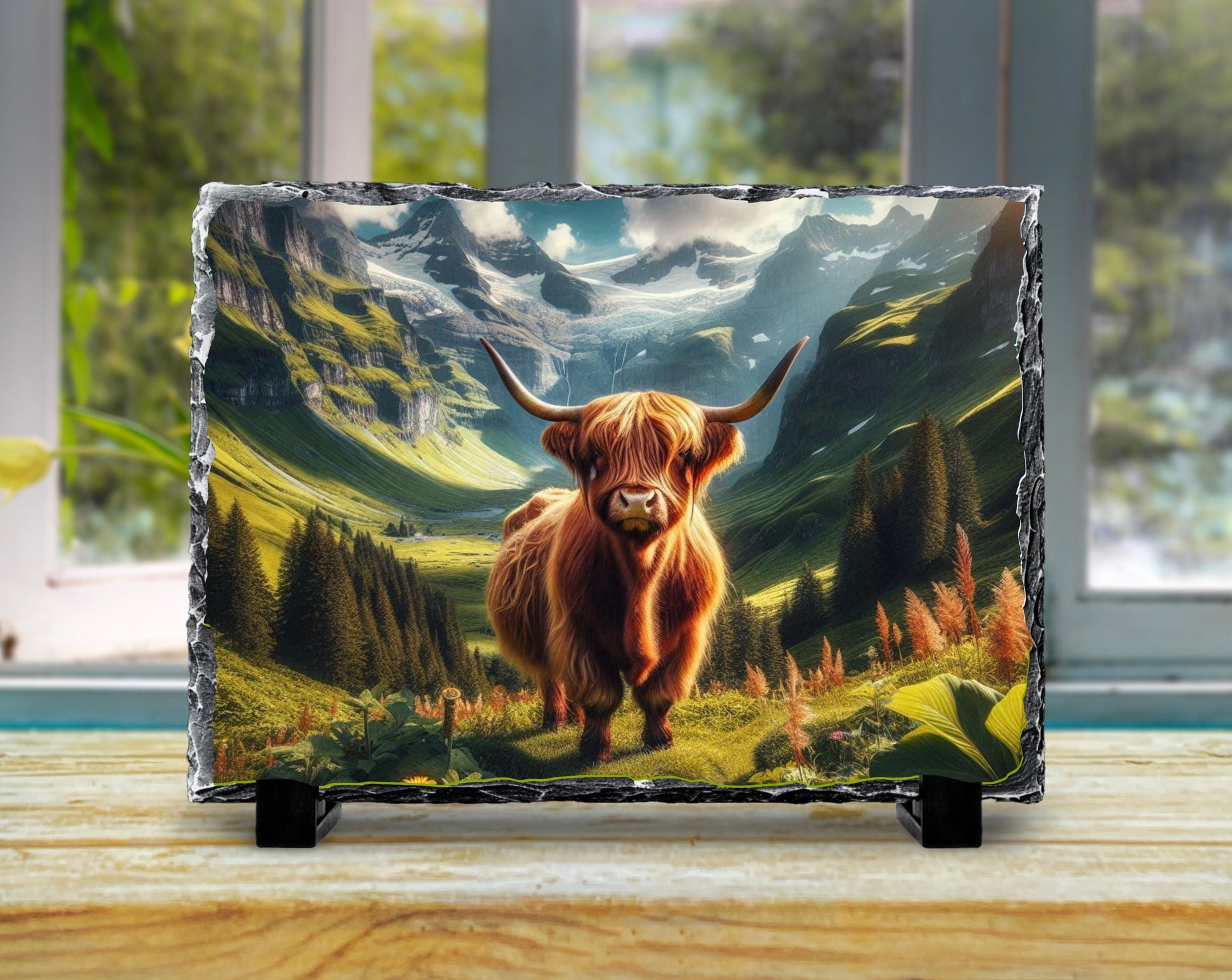 Highland Cow Plaque – Rustic Farmhouse Decor With Durable Slate Art - packaging and presentation