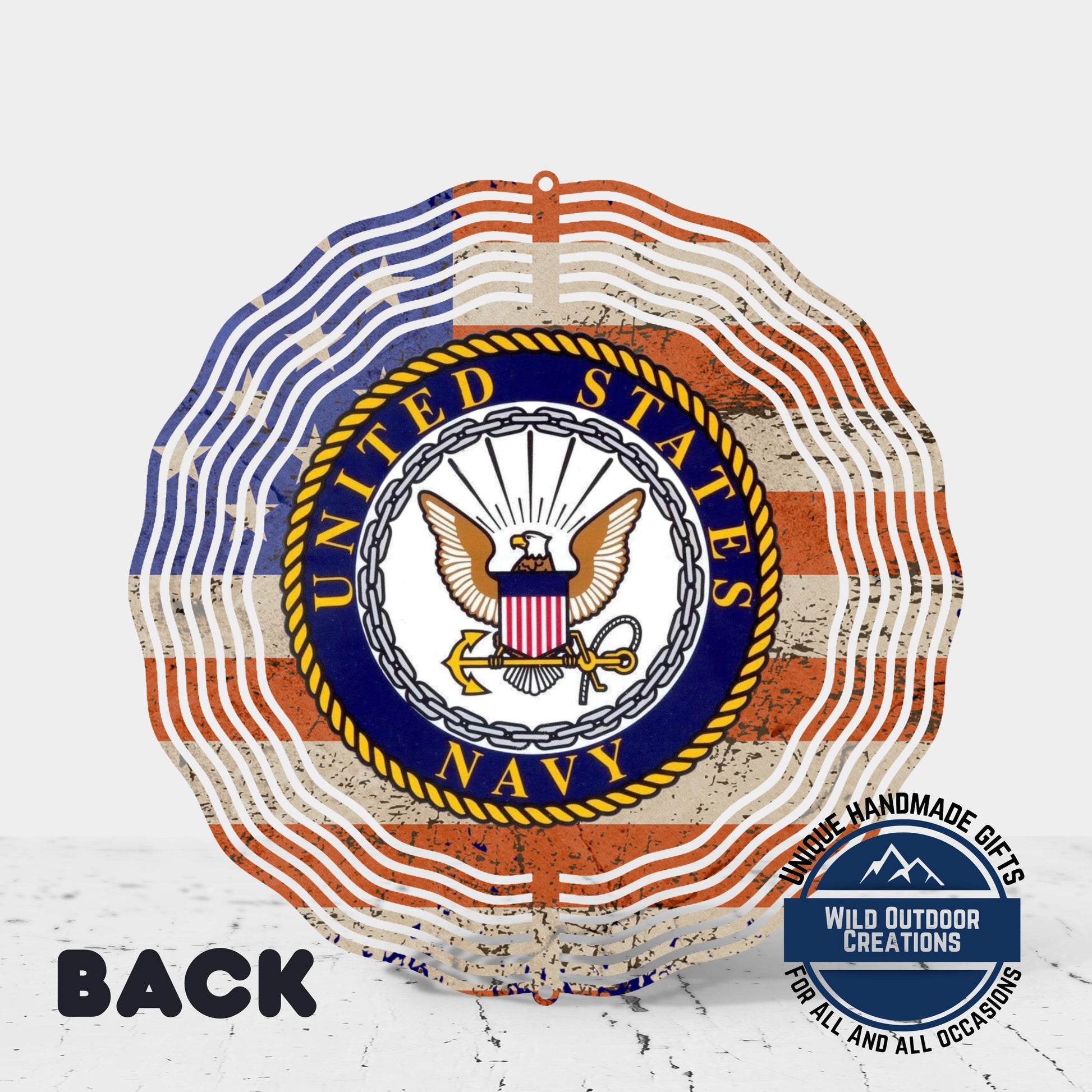 Navy Veteran Wind Spinner – Patriotic Garden Decor | Durable Aluminum, 10-Inch - additional product photo 10