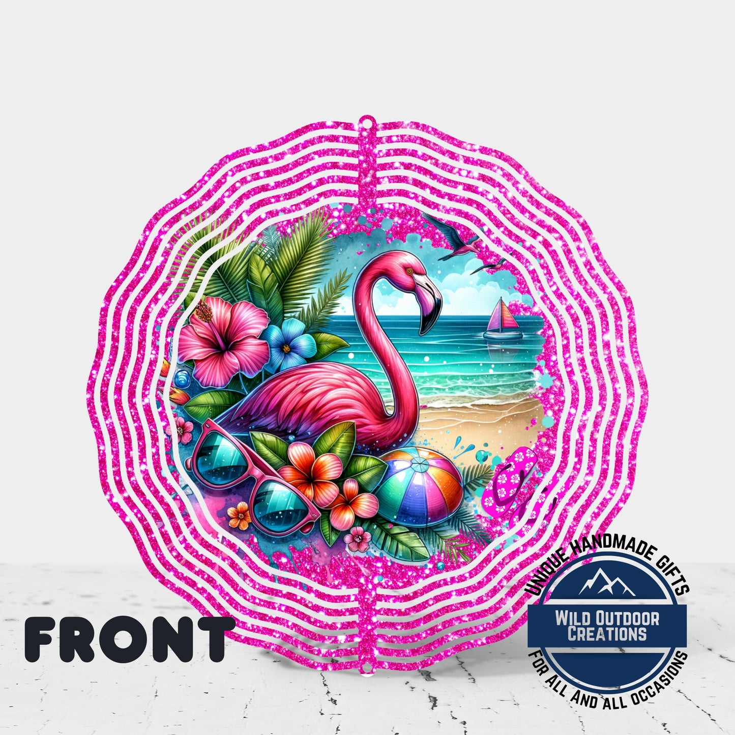 Flamingo Wind Spinner - Double Sided Aluminum Outdoor Garden Art with 360° Swivel - additional product photo 11