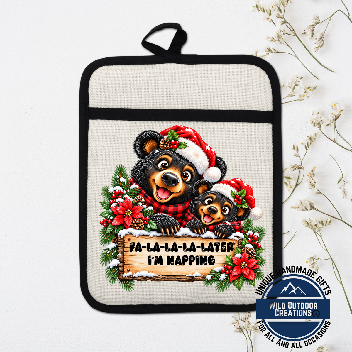 a bag with a picture of two bears on it