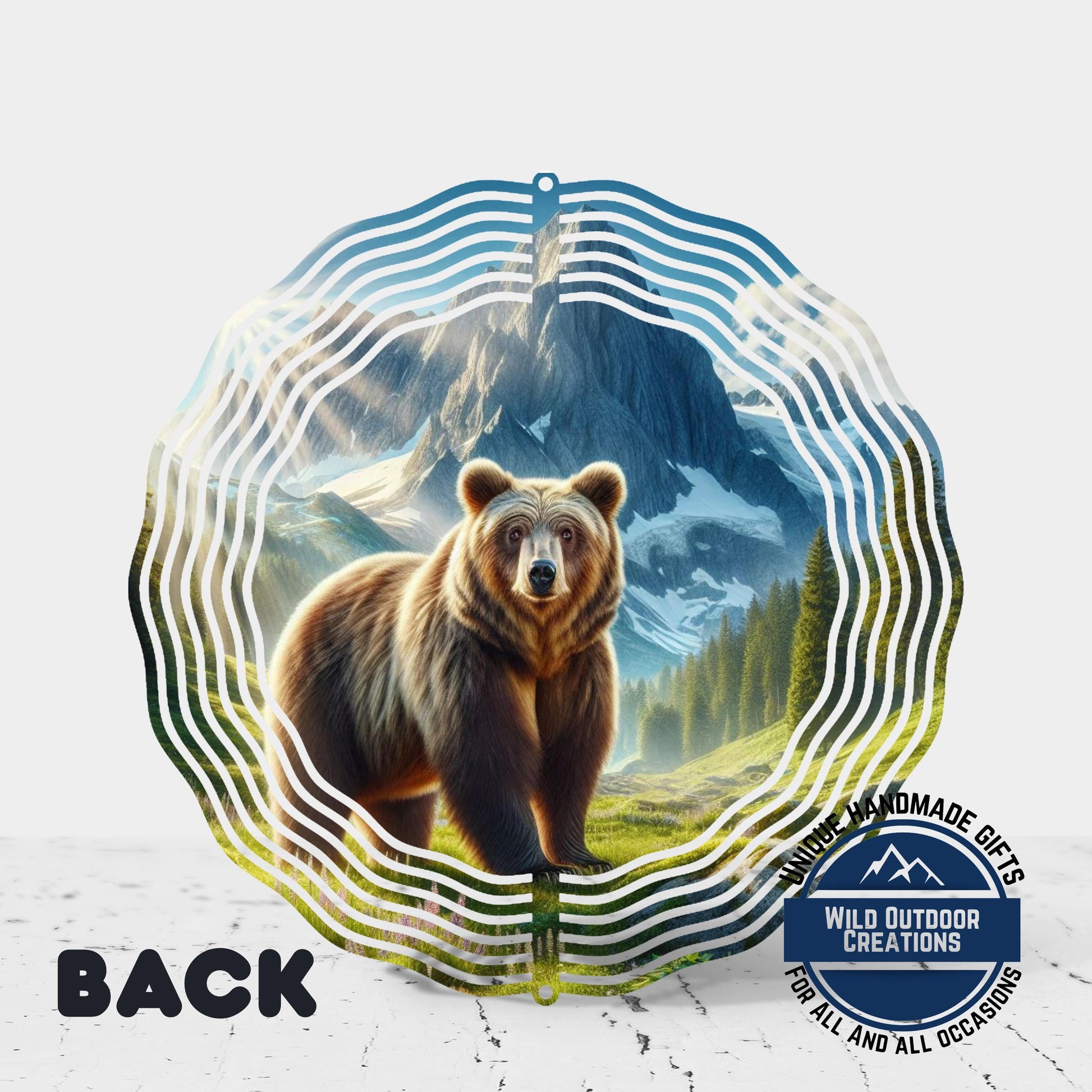 Bear Mountain Wind Spinner - Outdoor Wind Spinner, Double Sided Aluminum Garden Decor 10 Inch - additional product photo 12
