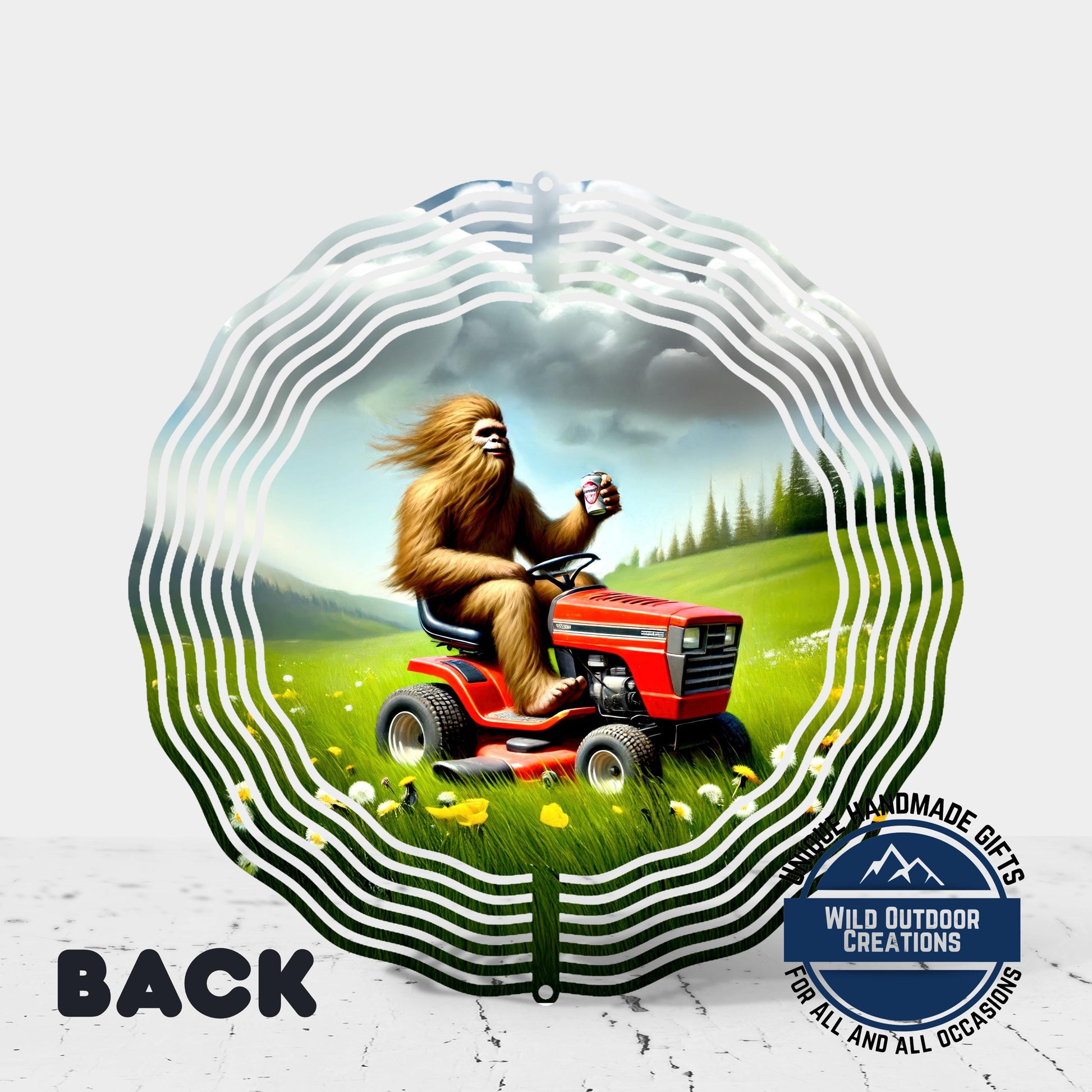 Bigfoot Wind Spinner - Funny Sasquatch Garden Decor | Aluminum Outdoor Yard Art - alternate view