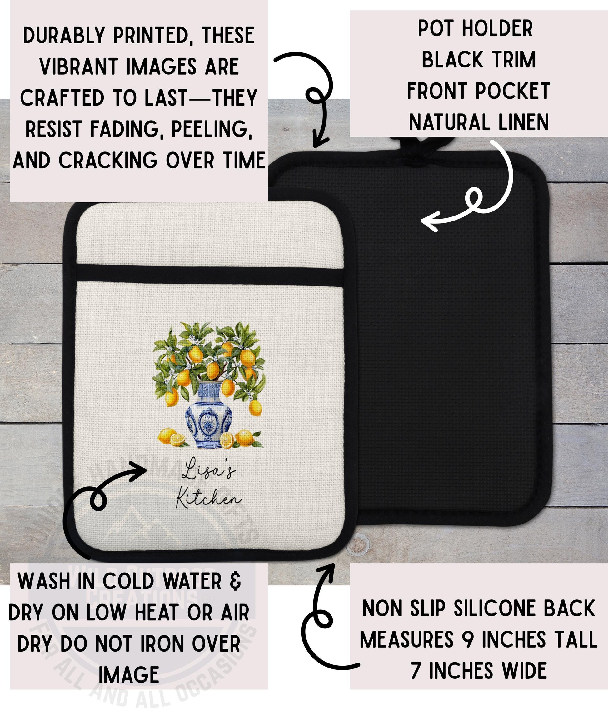Arkansas Pot Holder | Non Slip Potholder Heat Resistant Kitchen Accessory With Sublimation Printed Linen - additional prod...