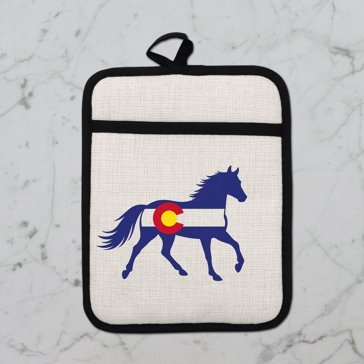 Horse Oven Mitt - Colorado Pot Holder With Silicone Back & Linen Front, Heat Resistant - additional product photo 10