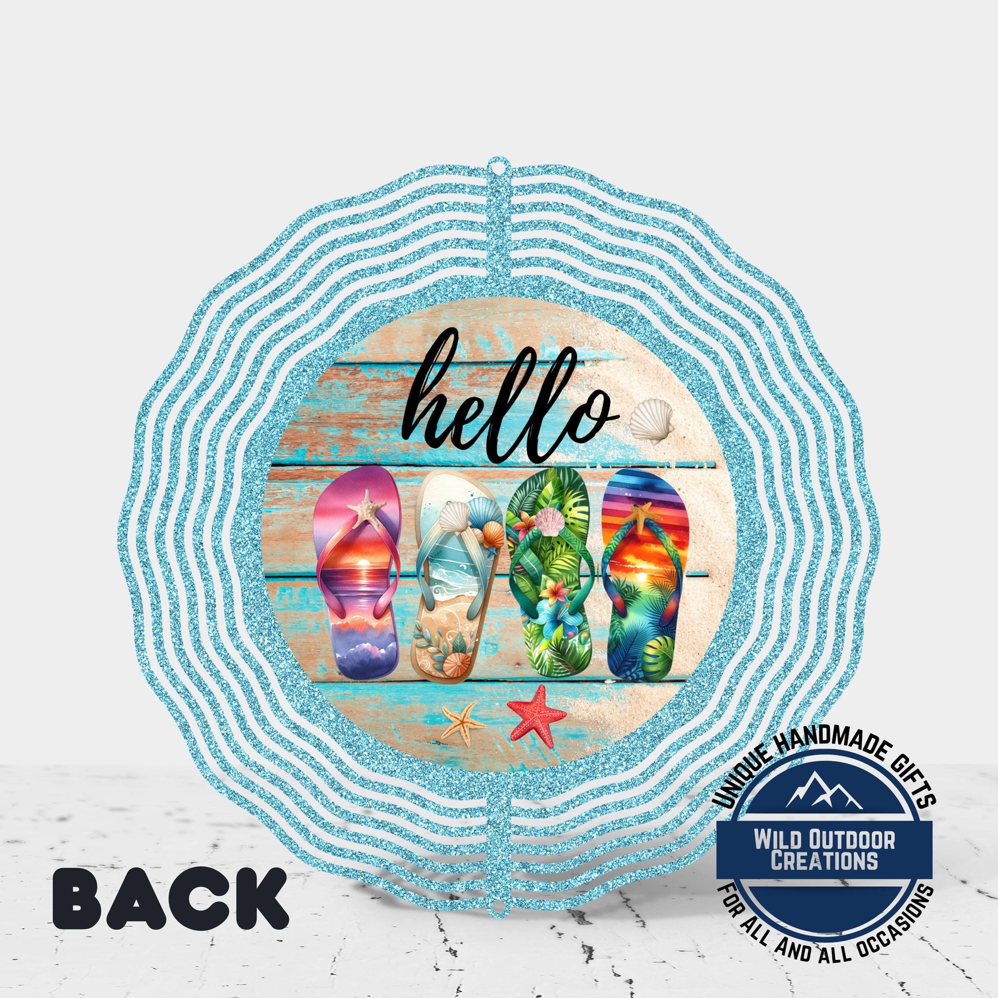 Flip Flop Wind Spinner - Colorful Summer Patio Decor | Coastal Yard Art - additional product photo 12