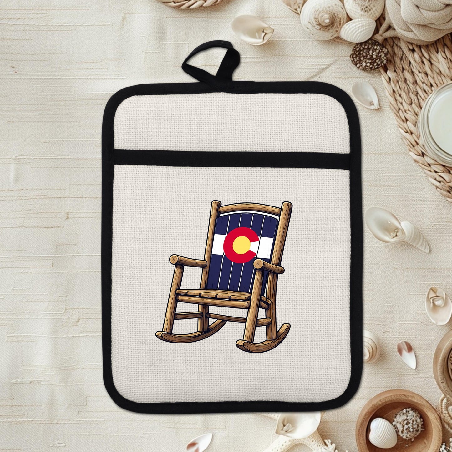 Colorado Kitchen Pot Holder - Silicone Trivet, Rustic Farmhouse Style Heat Resistant - product dimensions and specifications