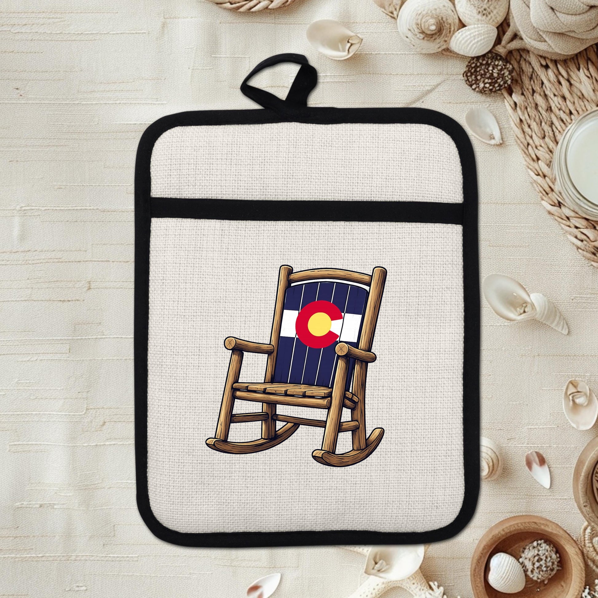 Colorado Kitchen Pot Holder - Silicone Trivet, Rustic Farmhouse Style Heat Resistant - product dimensions and specifications