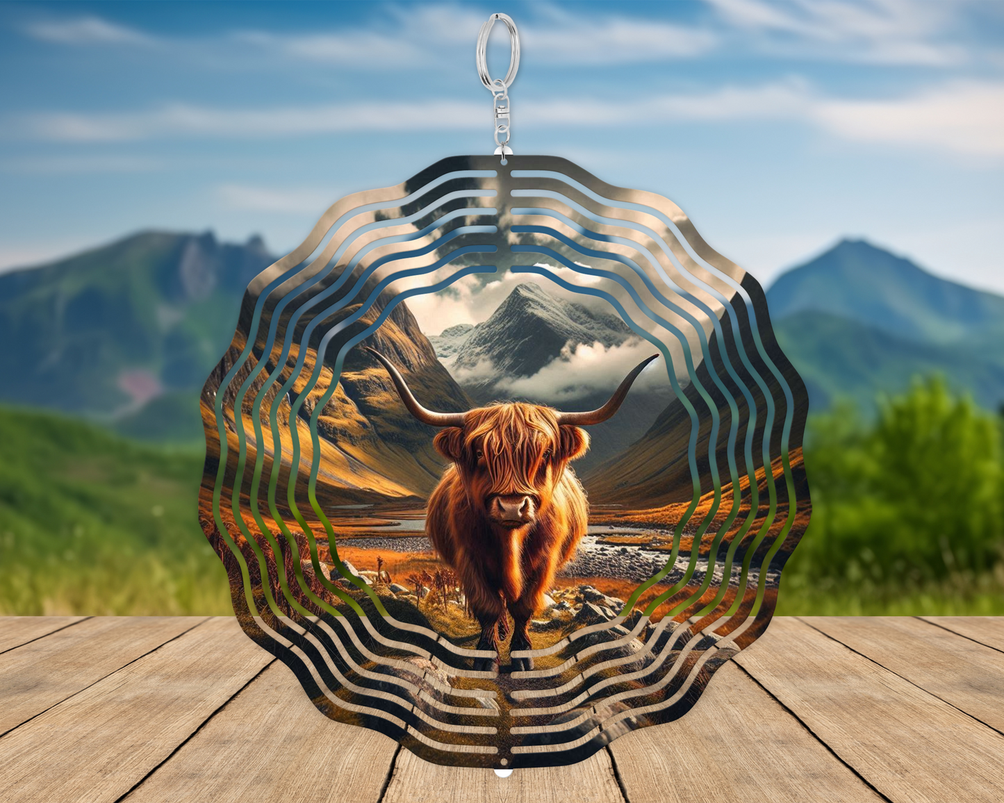 Highland Cow Wind Spinner - Unique Nature-Inspired Gift for Cow Lovers Perfect for Housewarming  Mothers Day