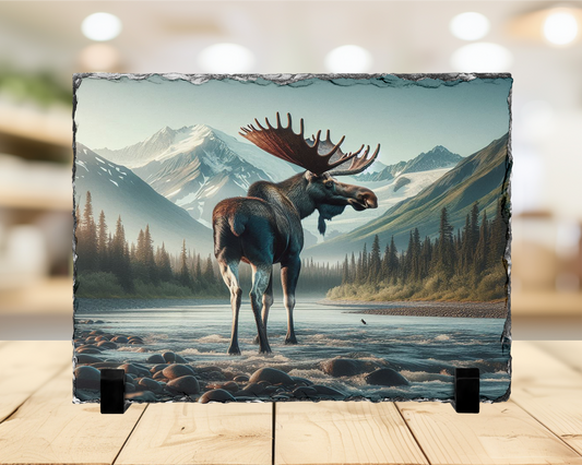 Moose Photo Slate - Unique Colorado Wildlife Decor for Outdoor Lovers