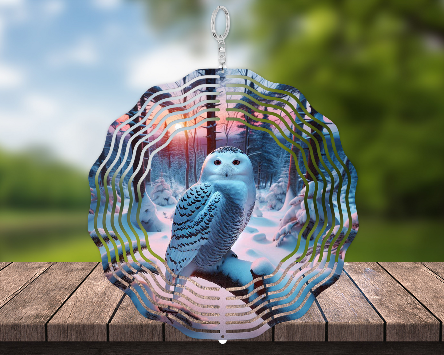 Snow Owl Wind Spinner - Nature-Inspired Garden Decor  Housewarming Gift for Owl Lovers