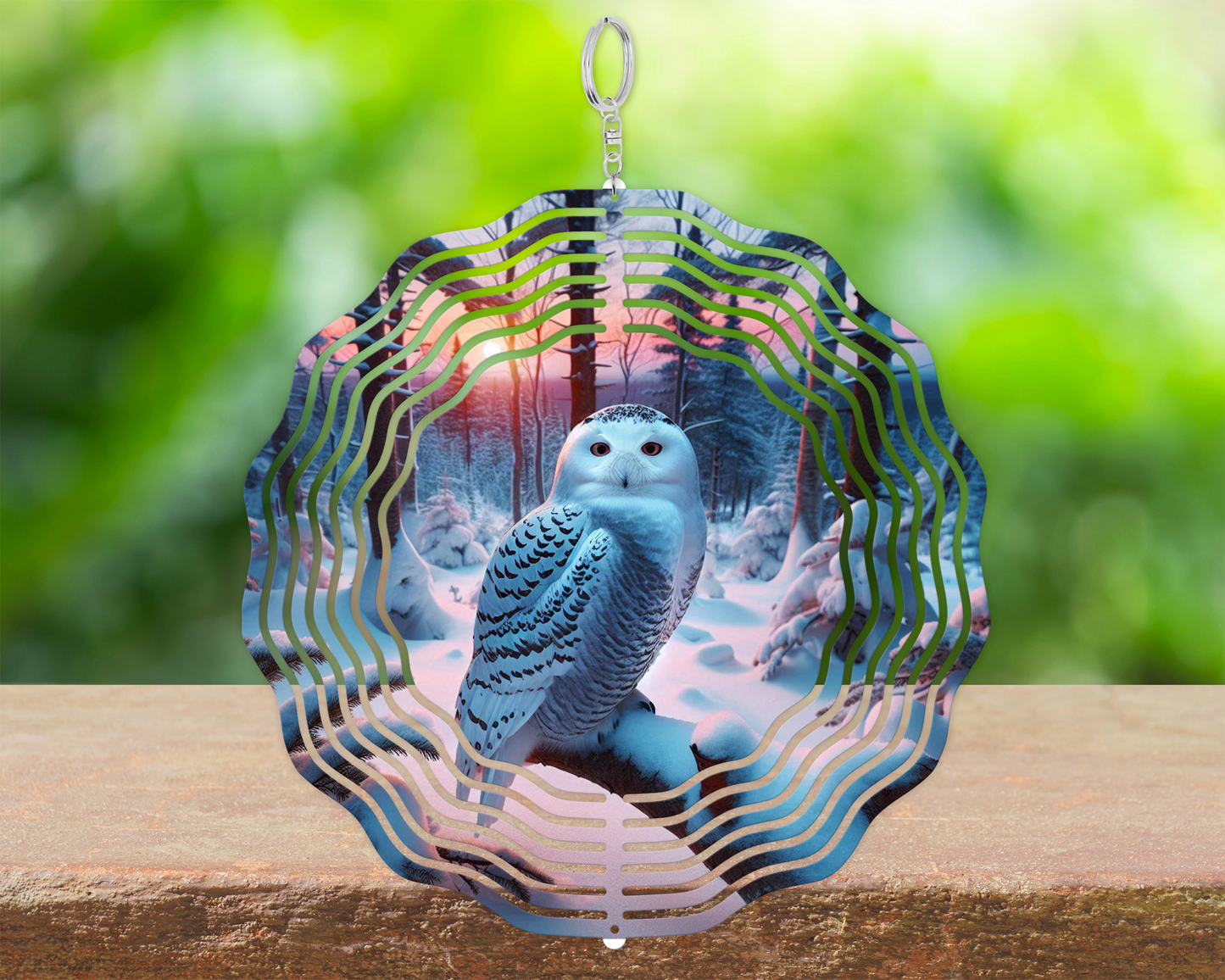 Snow Owl Wind Spinner - Nature-Inspired Garden Decor  Housewarming Gift for Owl Lovers
