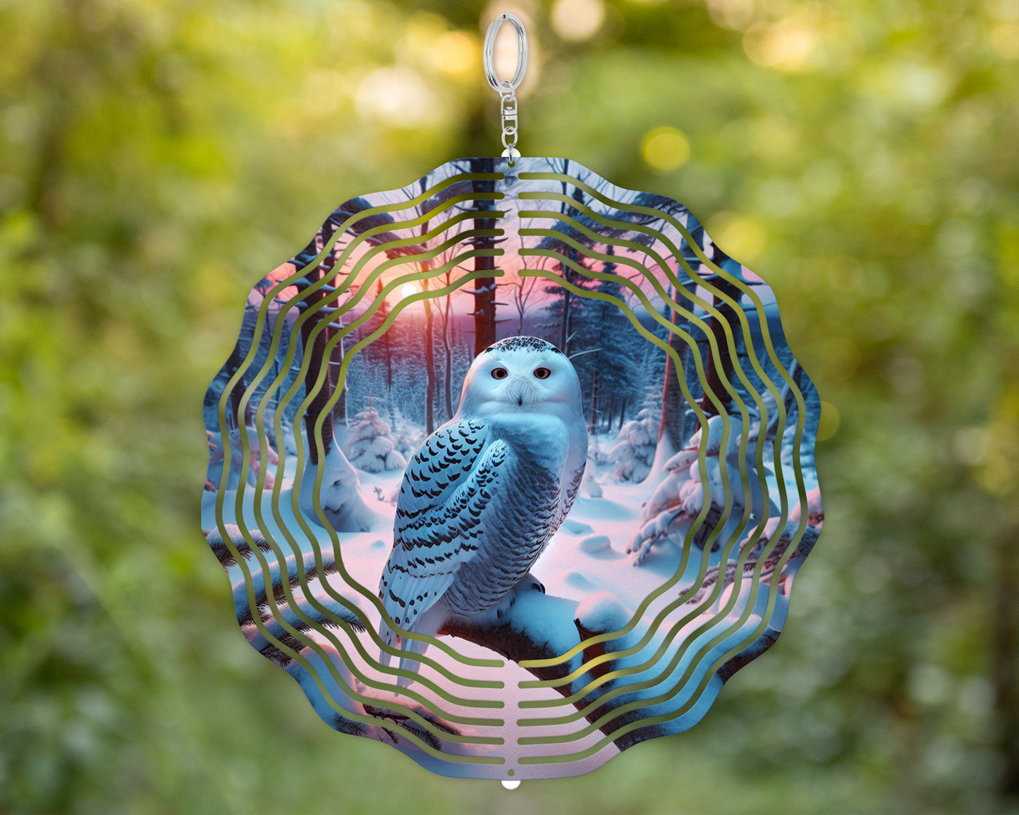 Snow Owl Wind Spinner - Nature-Inspired Garden Decor  Housewarming Gift for Owl Lovers