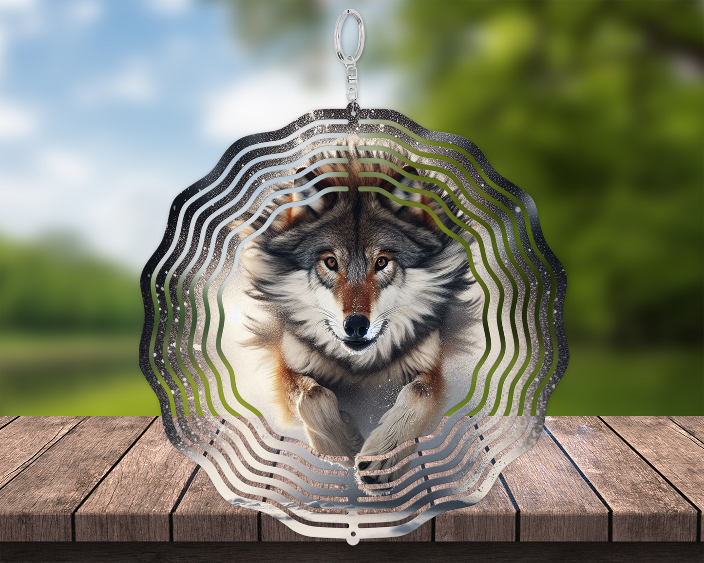 Wolf Wind Spinner - Unique Hanging Yard Decor for Garden Perfect Nature-Inspired Gift for Wolf Lovers on Mothers Day