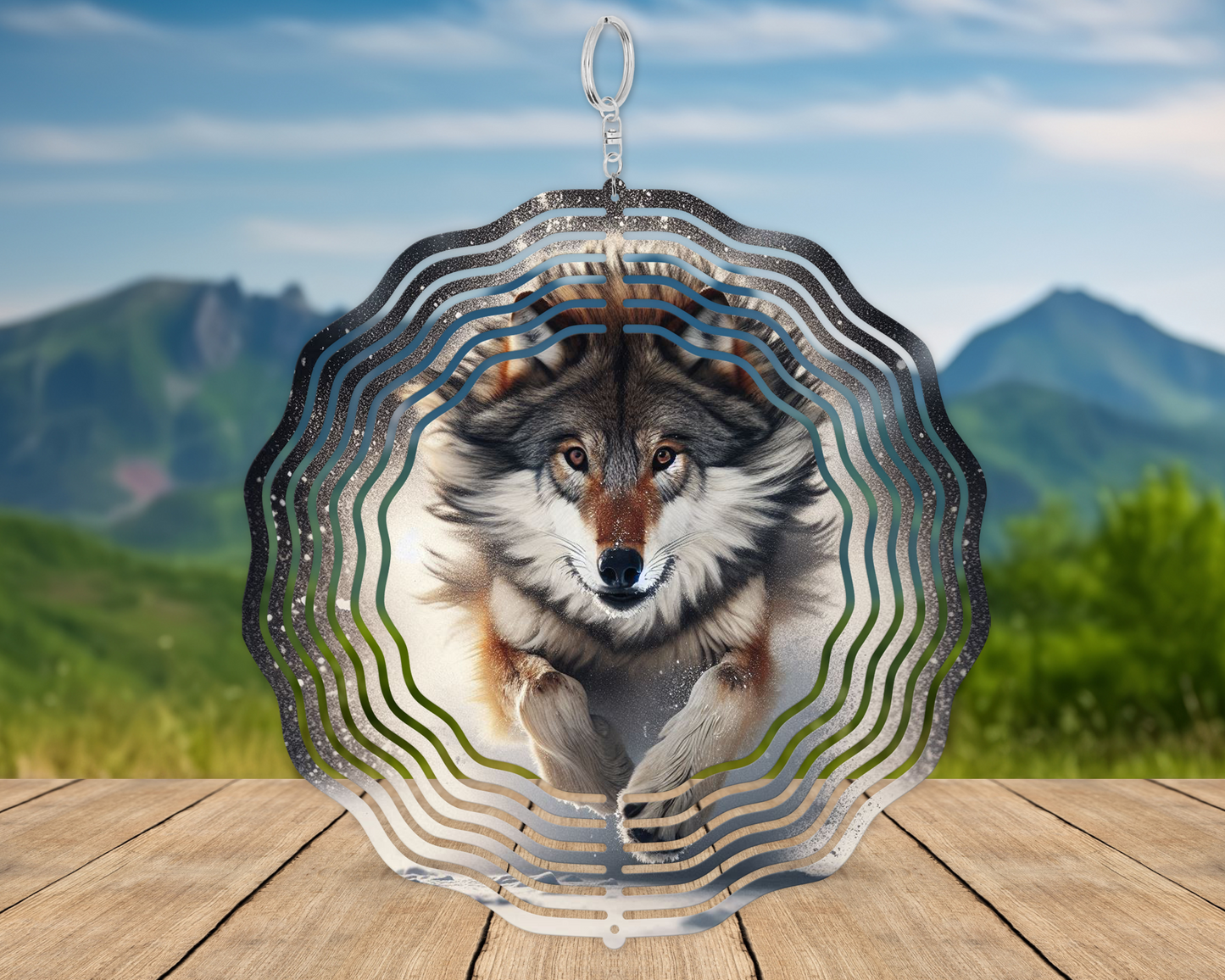 Wolf Wind Spinner - Unique Hanging Yard Decor for Garden Perfect Nature-Inspired Gift for Wolf Lovers on Mothers Day
