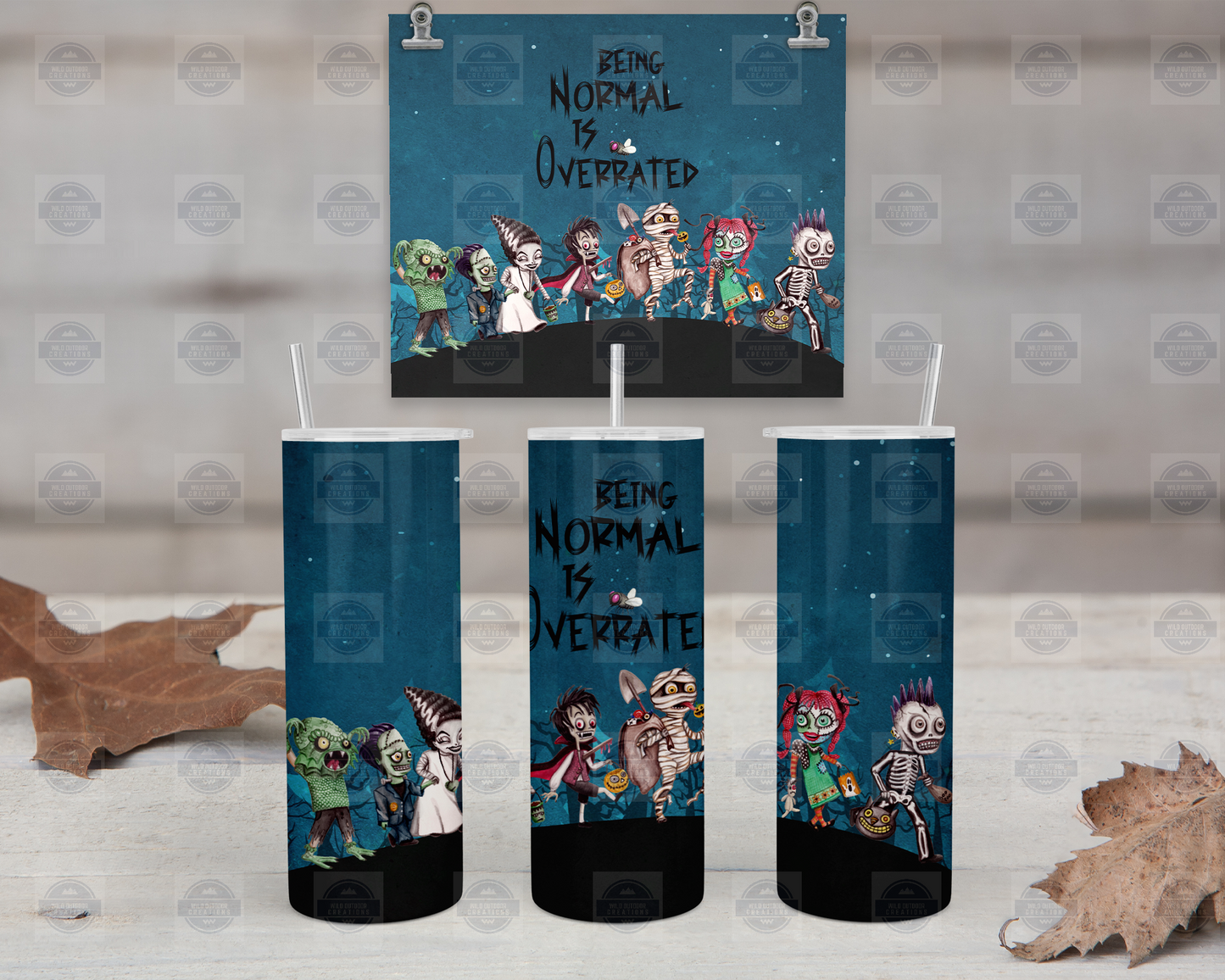 Being Normal Is Overrated Halloween Tumbler Cup with Lid and Straw