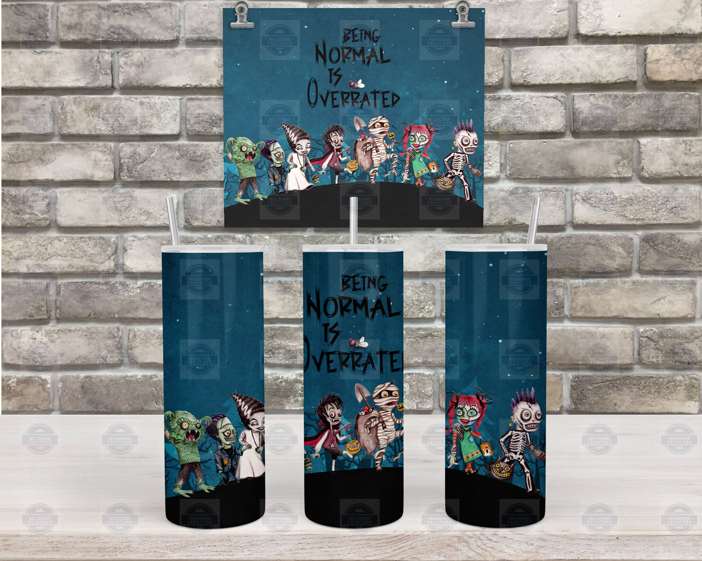 Being Normal Is Overrated Halloween Tumbler Cup with Lid and Straw