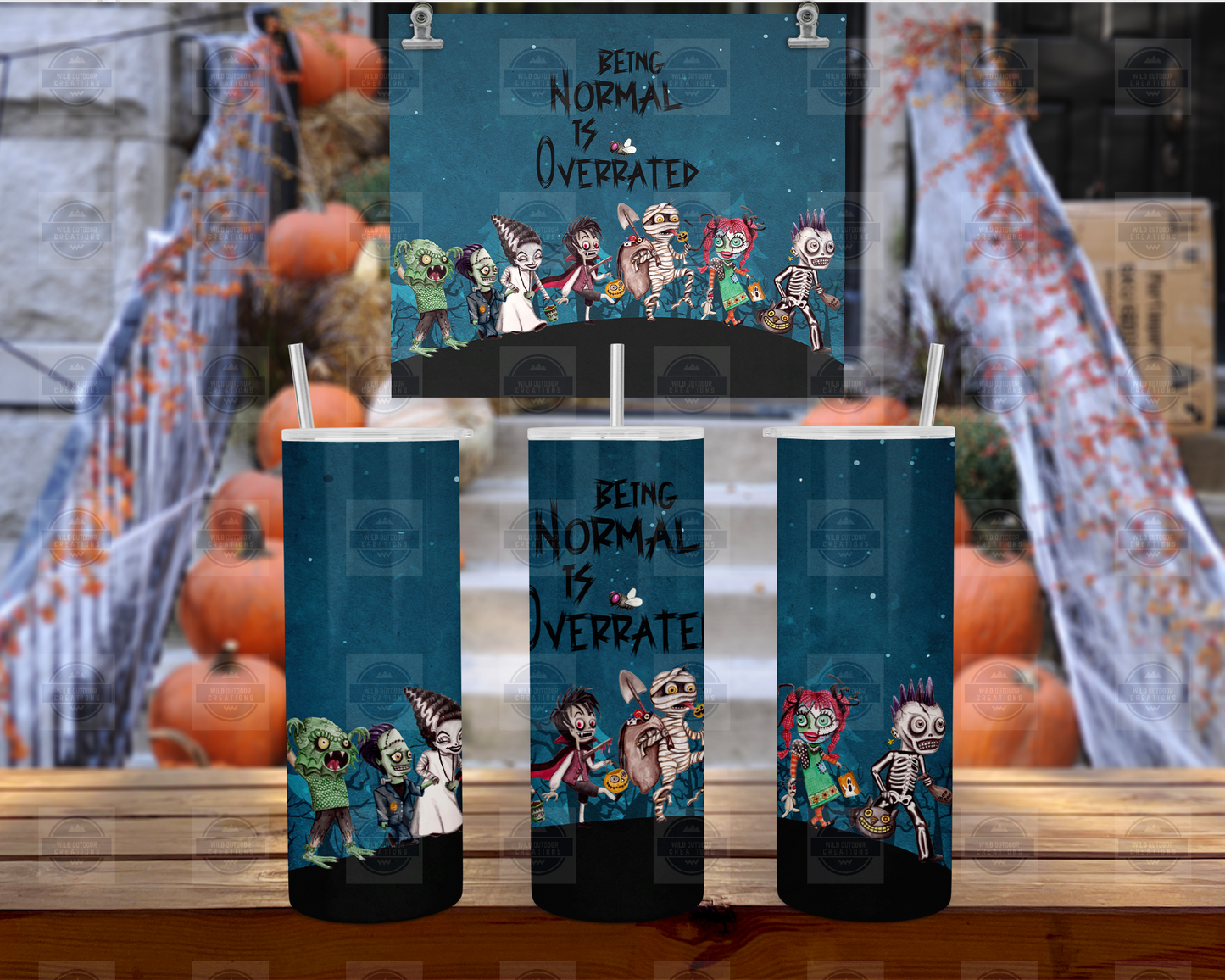 Being Normal Is Overrated Halloween Tumbler Cup with Lid and Straw