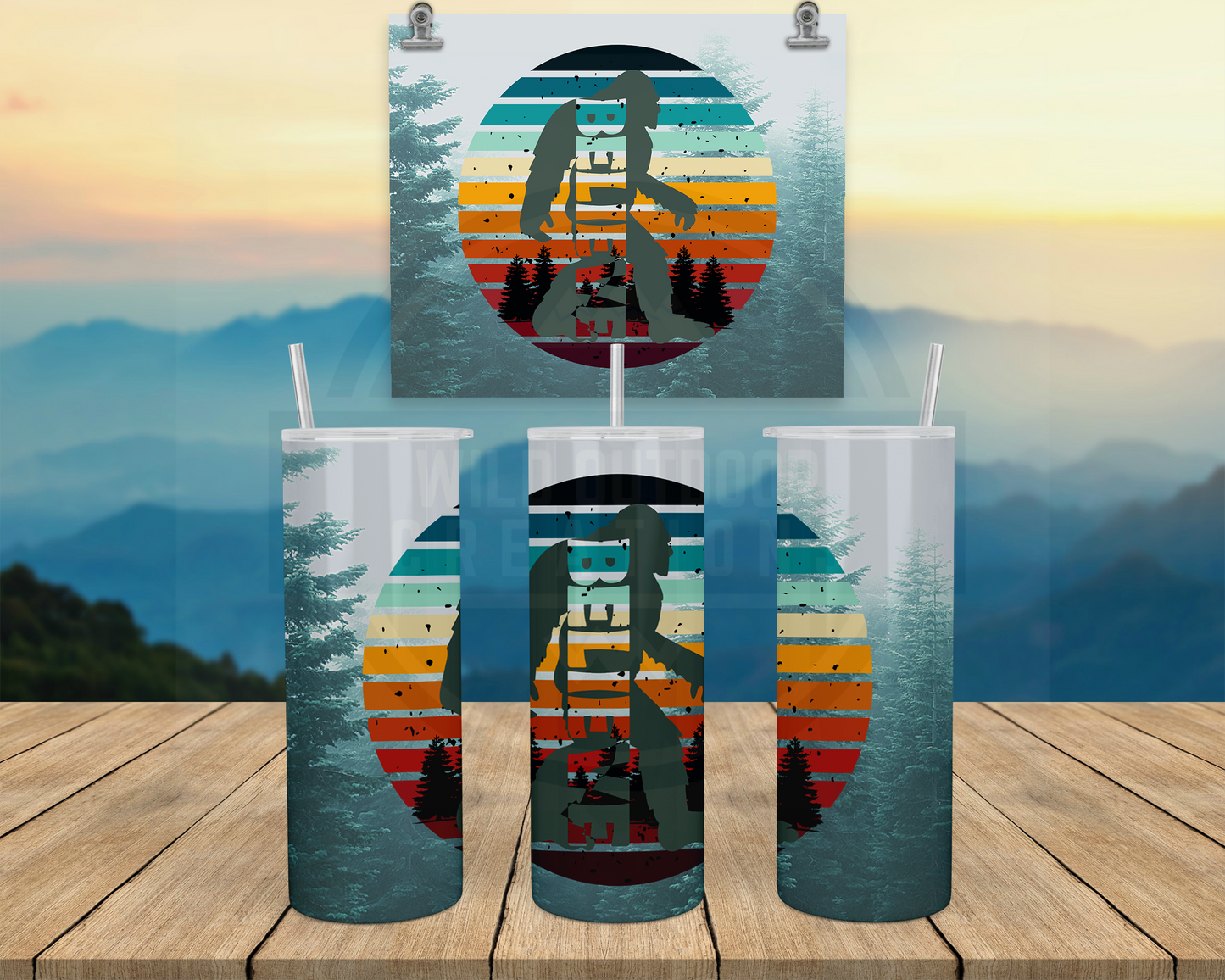 Bigfoot 20oz Glow in Dark Tumbler Cup with Lid and Straw