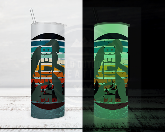 Bigfoot 20oz Glow in Dark Tumbler Cup with Lid and Straw