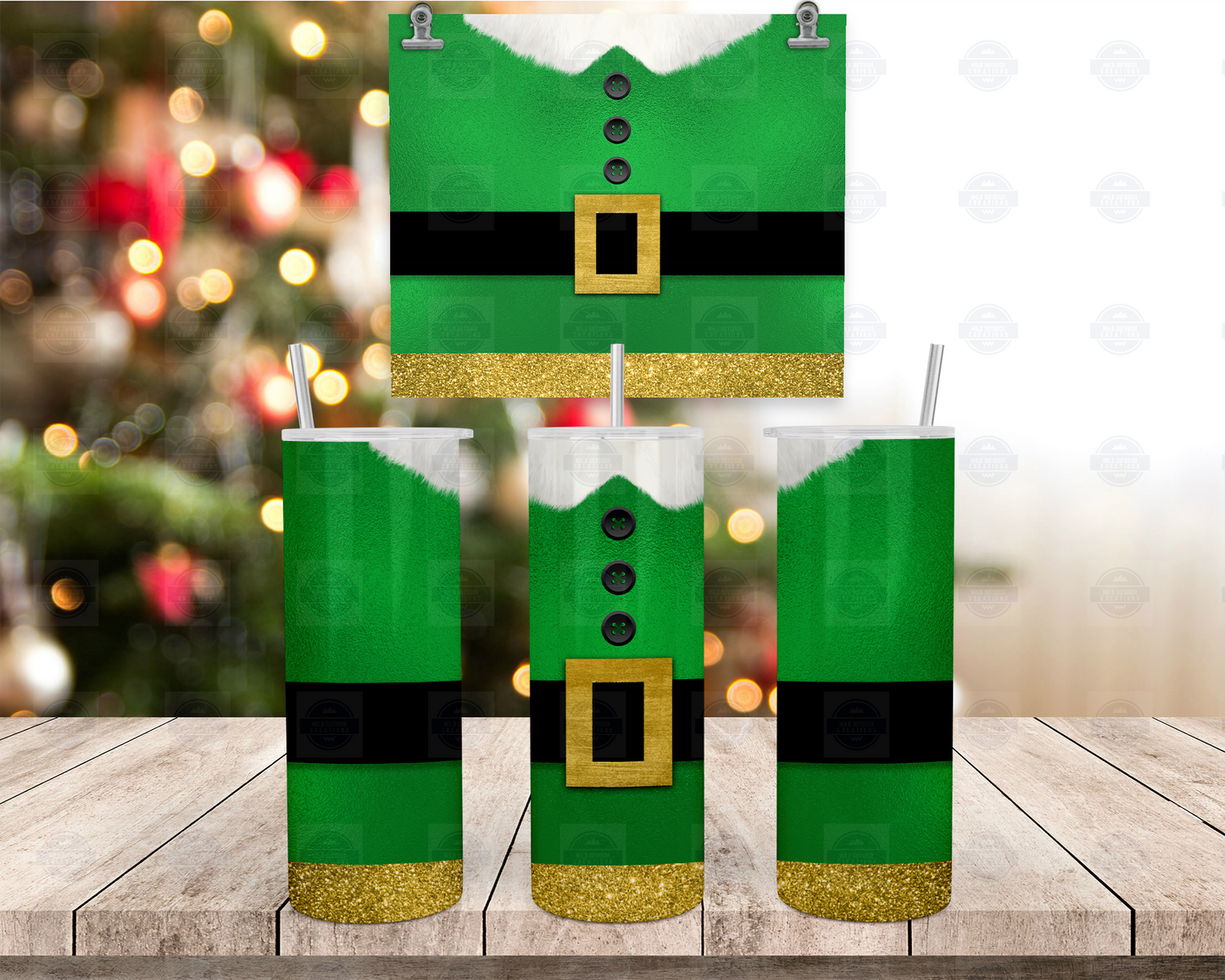 Elf Suit 20oz Skinny Tumbler with Straw and Lid, To Go Cups, Travel Coffee Mug