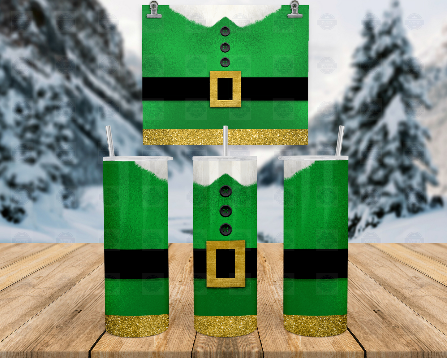 Elf Suit 20oz Skinny Tumbler with Straw and Lid, To Go Cups, Travel Coffee Mug