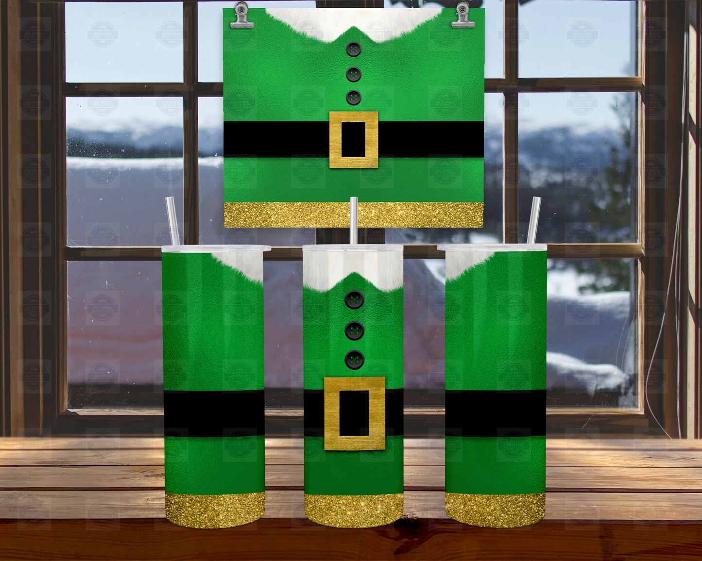 Elf Suit 20oz Skinny Tumbler with Straw and Lid, To Go Cups, Travel Coffee Mug