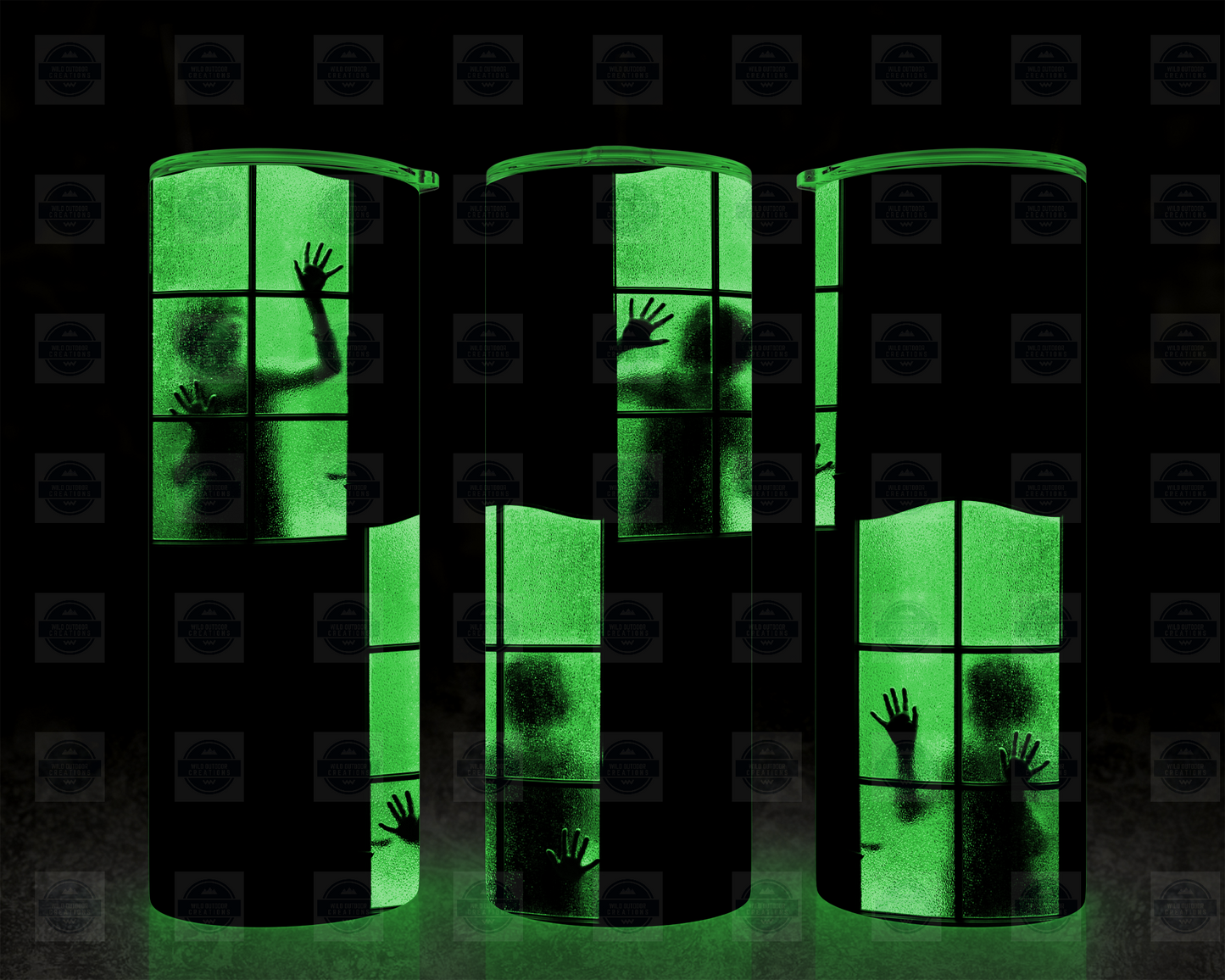 Creepy Halloween Glow In The Dark Tumbler Cup with Straw and Lid
